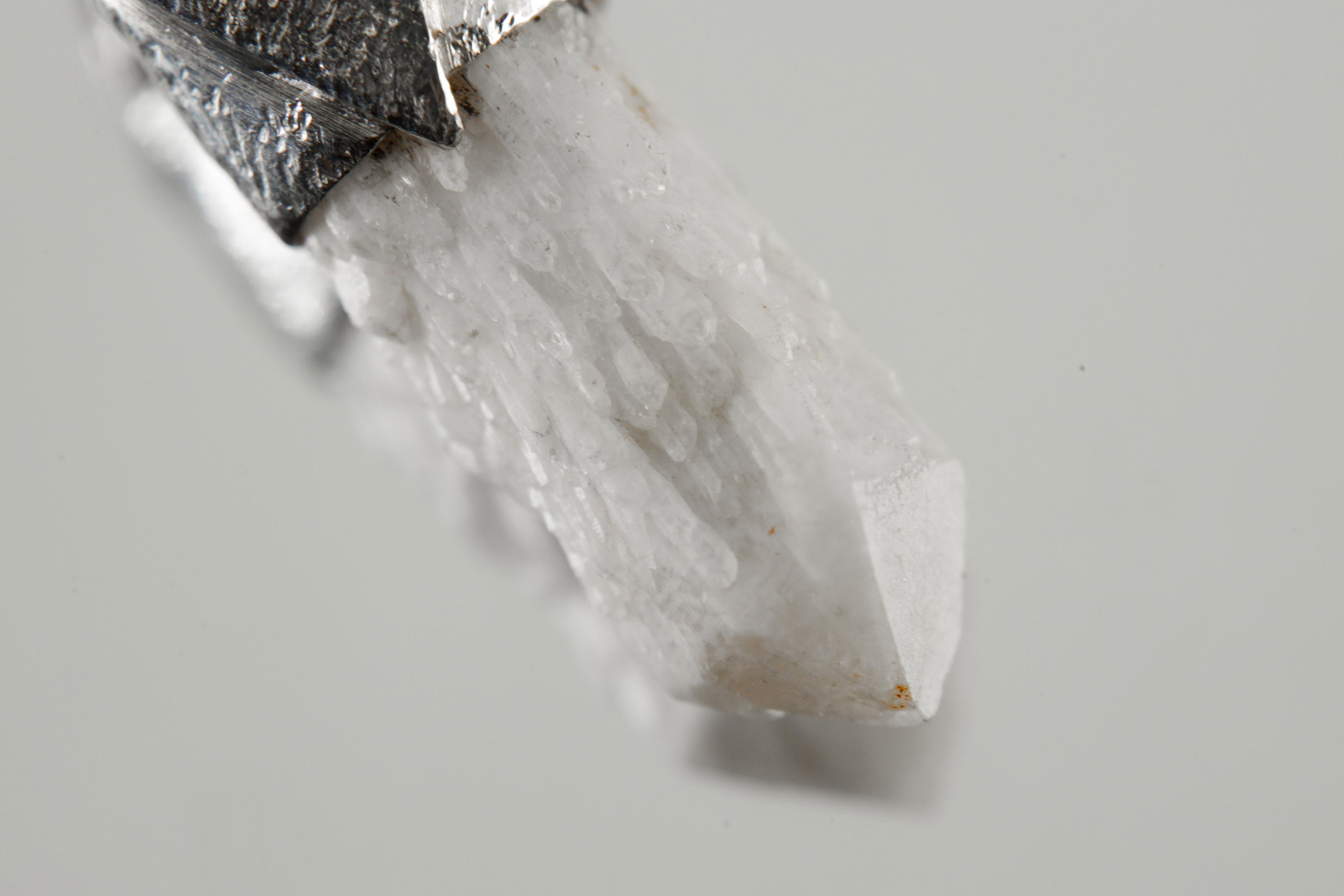 Australian Drusy Cathedral Candle Quartz Point Stack Pendant, Organic Textured Sterling Silver, Crown Chakra,Aquarius, Spiritual,Unique Gift