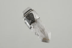Australian Drusy Cathedral Candle Quartz Point Stack Pendant, Organic Textured Sterling Silver, Crown Chakra,Aquarius, Spiritual,Unique Gift