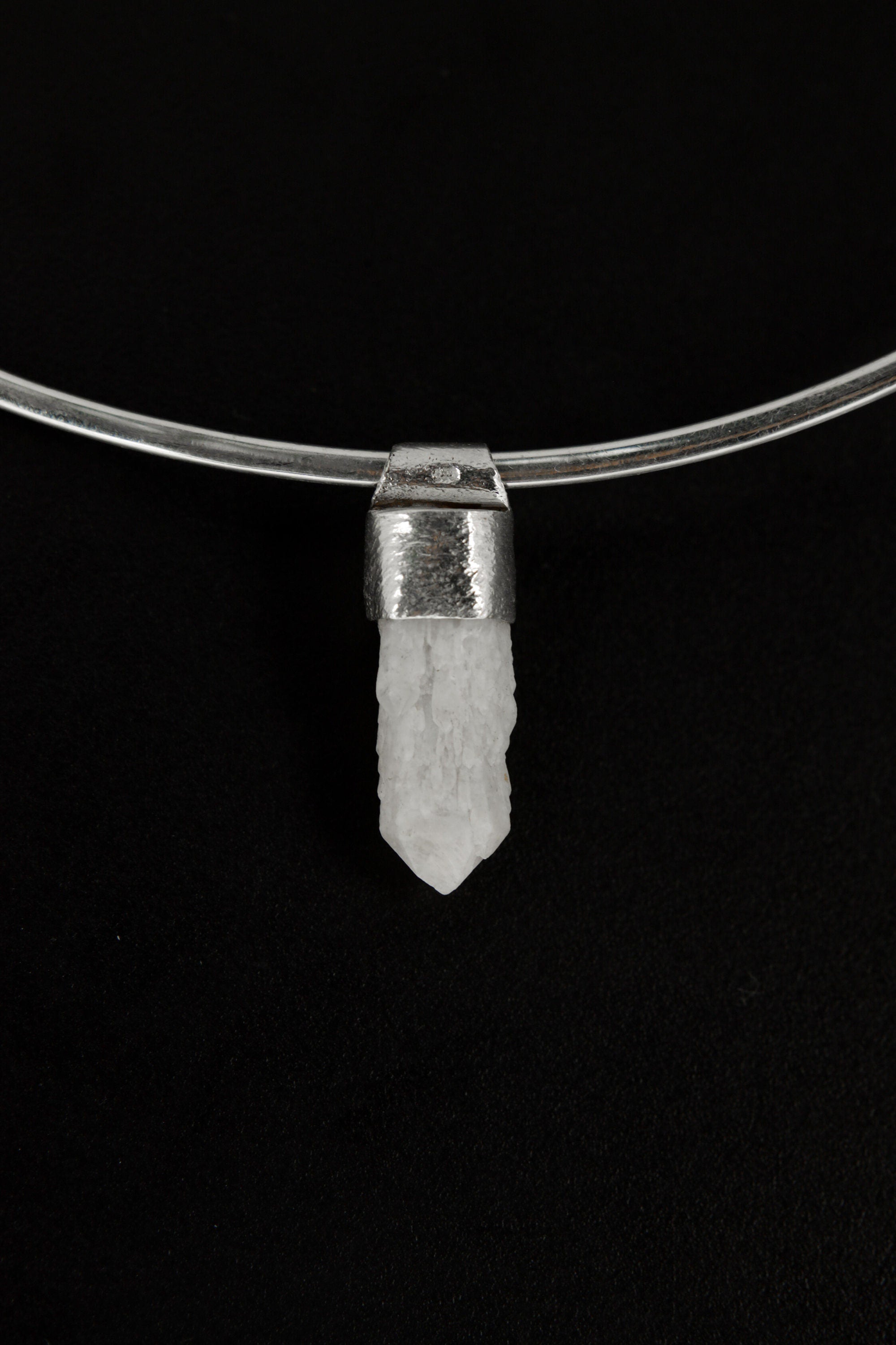 Australian Drusy Cathedral Candle Quartz Point Stack Pendant, Organic Textured Sterling Silver, Crown Chakra,Aquarius, Spiritual,Unique Gift