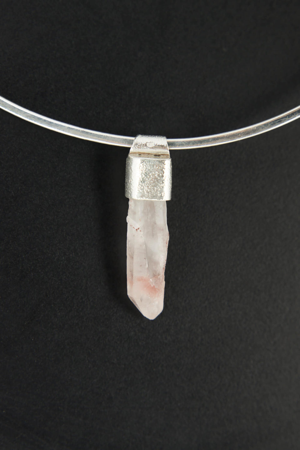 Australian Lithium Quartz Stack Pendant 925 Silver Phantom Crystal Necklace Heart Crown Chakra Layering Gift