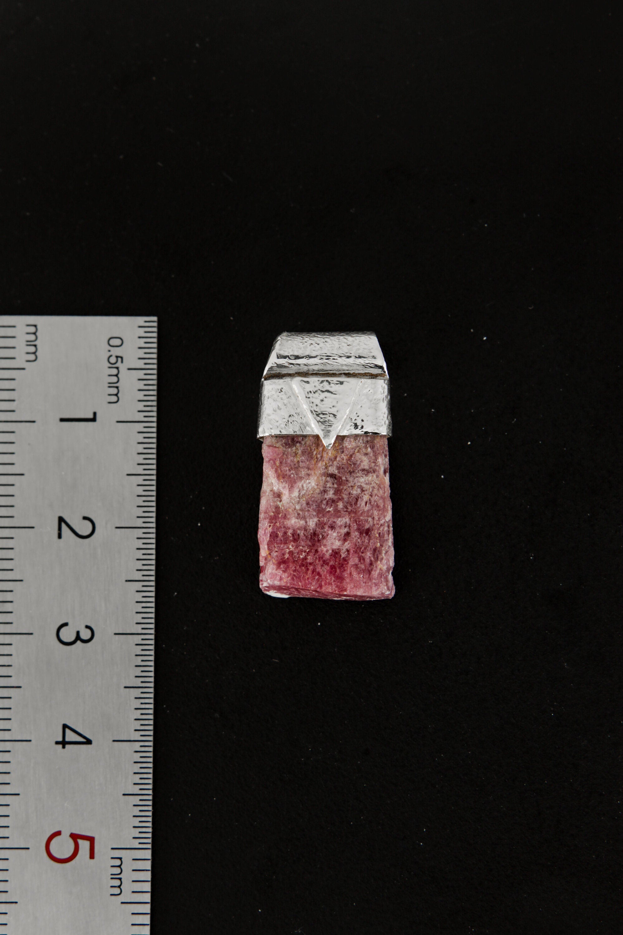 Small Raw Gemmy Ruby Stack Pendant, Organic Textured 925 Sterling Silver, Heart Chakra, Leo Zodiac, Passion and Vitality , Unique Gift