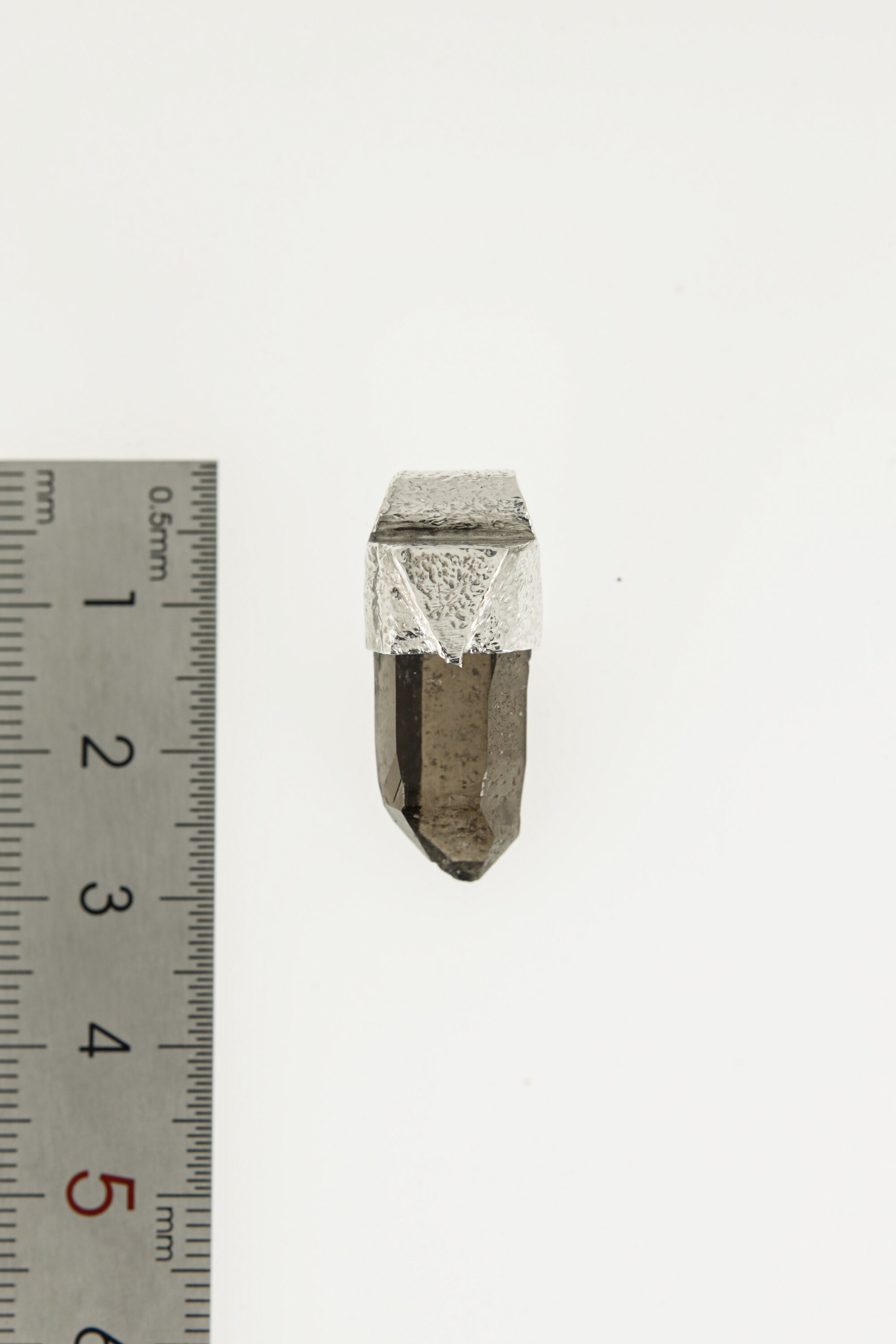 Australian Smoky Citrine Lemurian Quartz - Stack Pendant - Organic Textured 925 Sterling Silver - Crystal Necklace