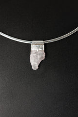 Light Pink Kunzite/Spodumene Specimen Stack Pendant, Organic Textured Sterling Silver, Heart Chakra, Taurus Zodiac, Emotional Healing -NO/03