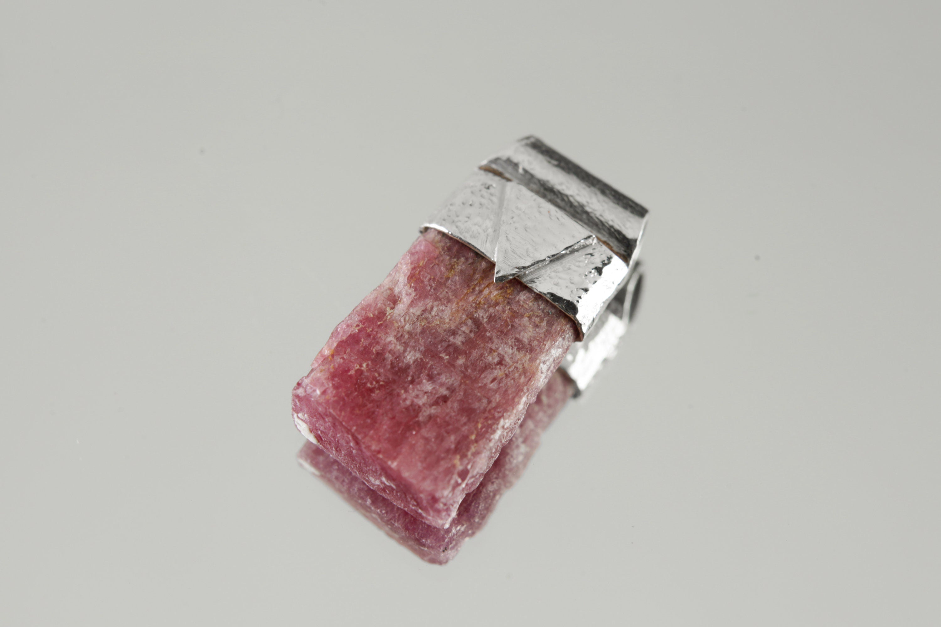 Small Raw Gemmy Ruby Stack Pendant, Organic Textured 925 Sterling Silver, Heart Chakra, Leo Zodiac, Passion and Vitality , Unique Gift