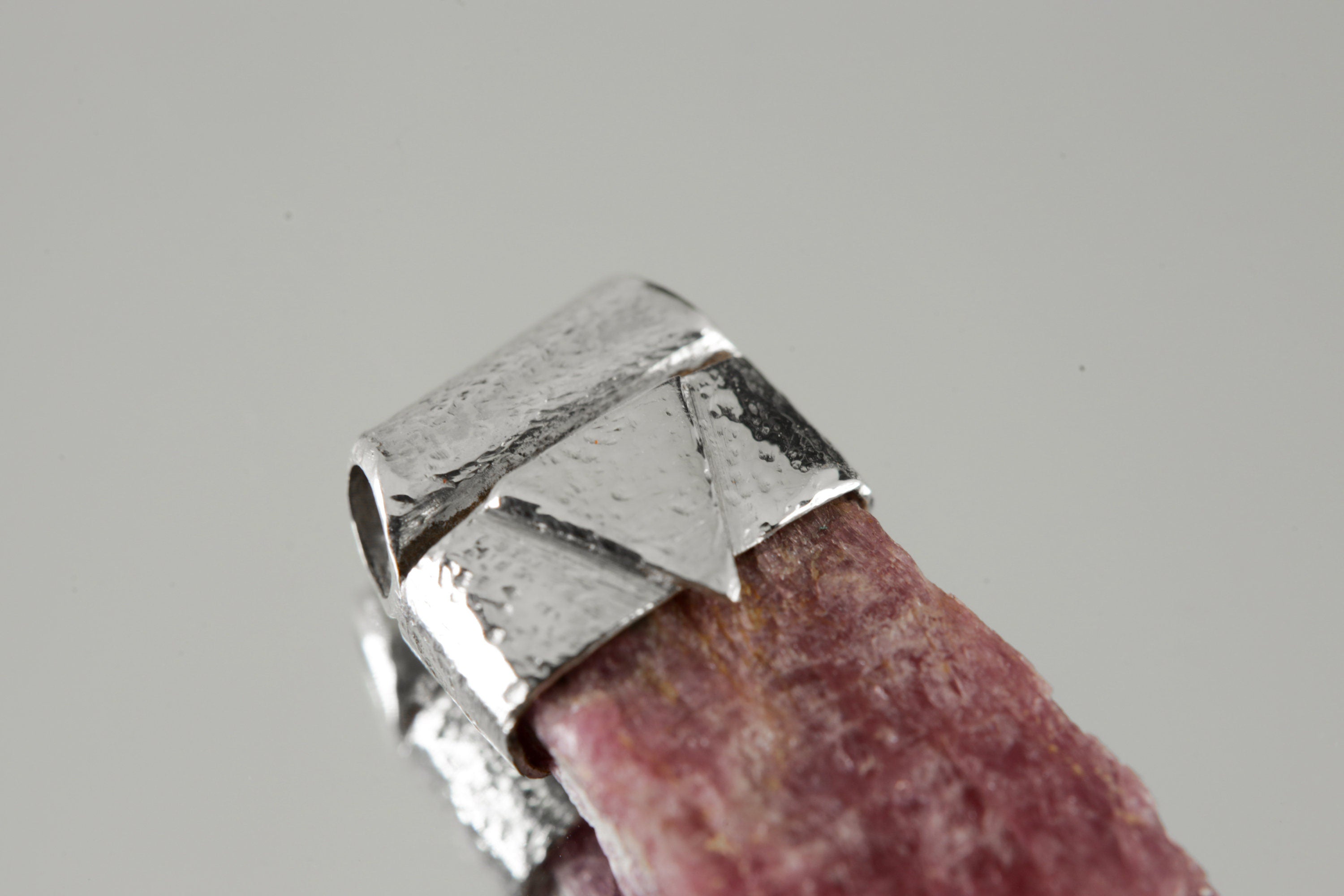 Small Raw Gemmy Ruby Stack Pendant, Organic Textured 925 Sterling Silver, Heart Chakra, Leo Zodiac, Passion and Vitality , Unique Gift