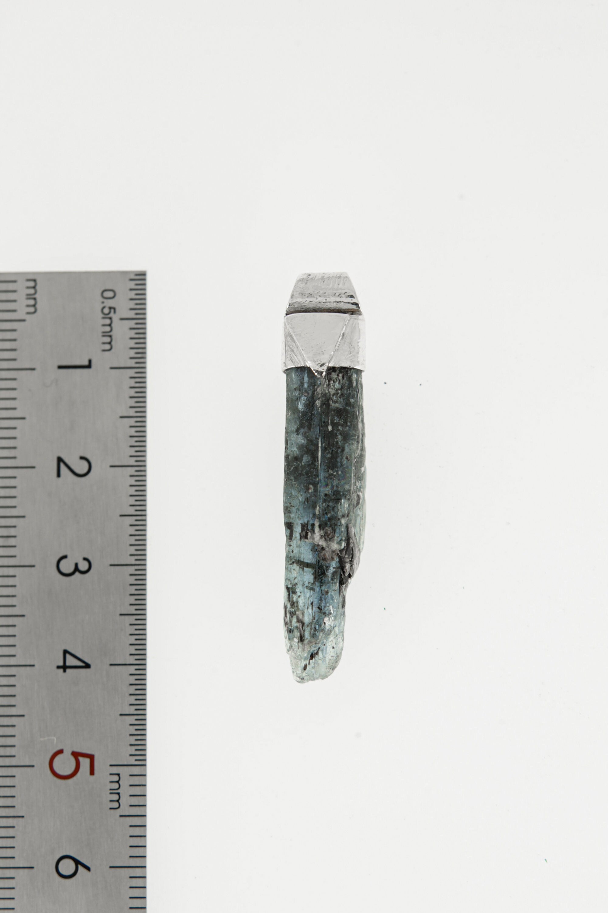 Australian Ocean Kyanite - Stack Pendant - Organic Textured - 925 Sterling Silver - Crystal Necklace