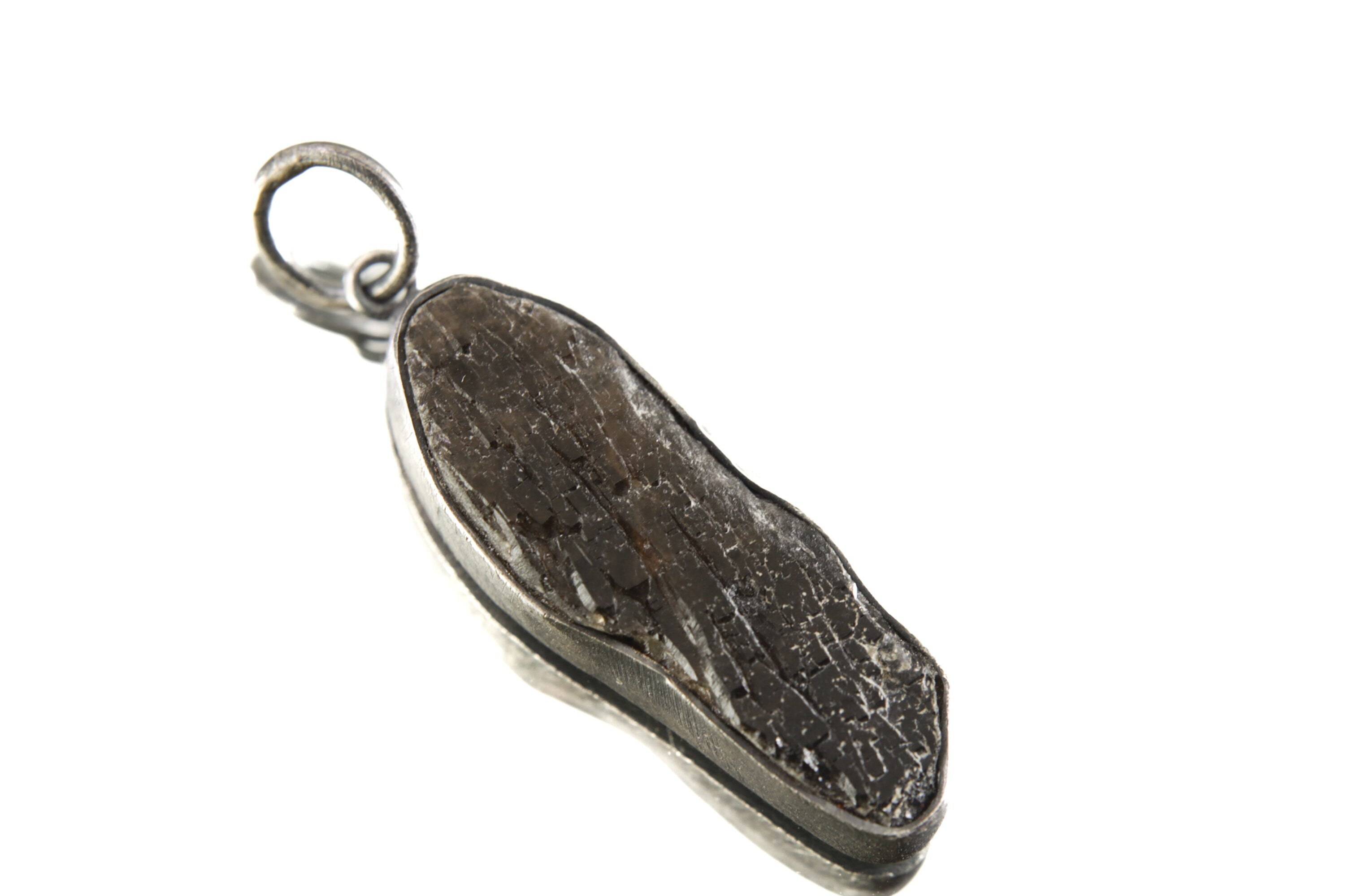 Torrington Smoky Citrine Pendant - Sterling Silver - Oxidized - Brush Texture - NO/05