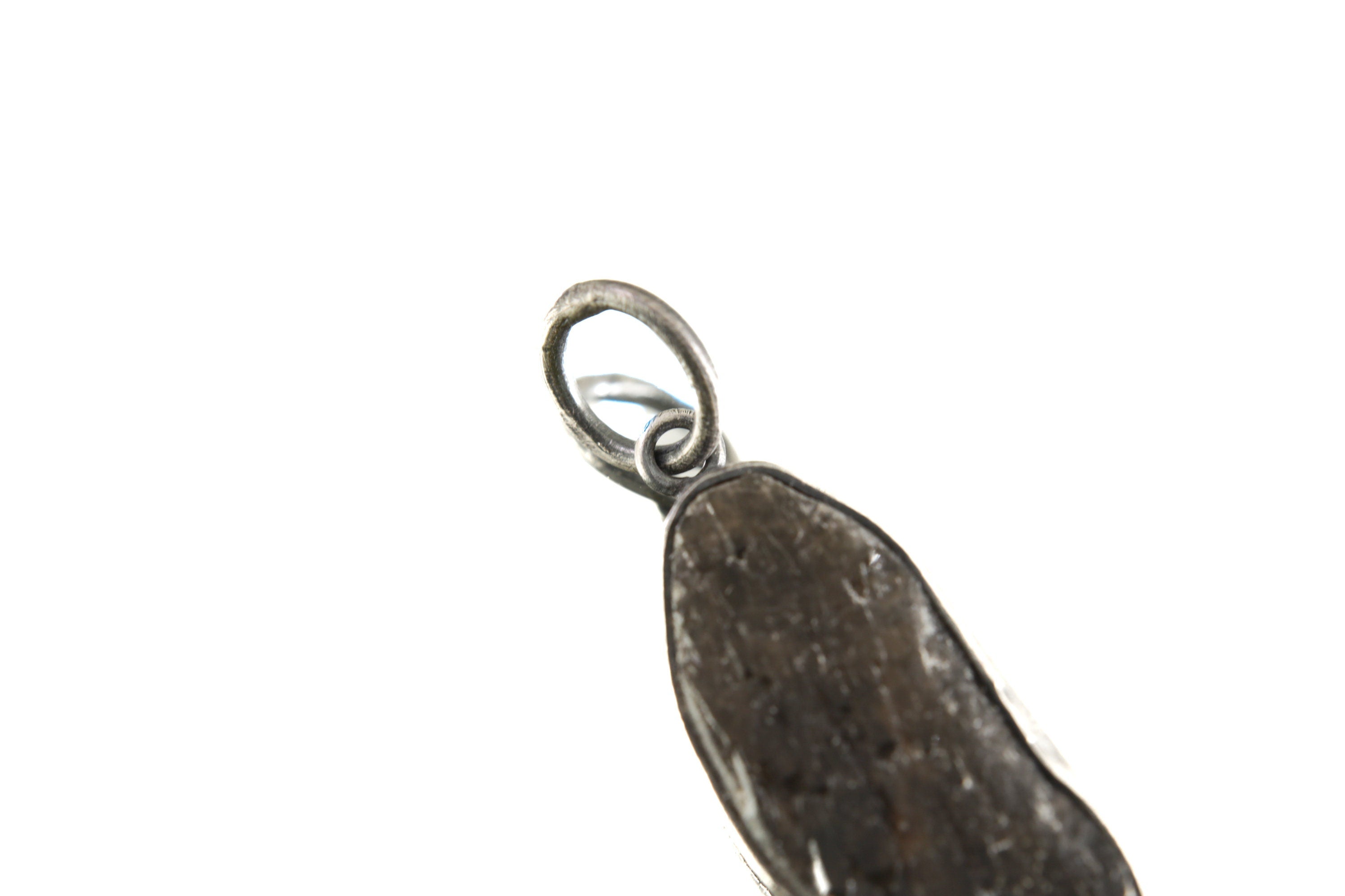 Close-up of Torrington Smoky Citrine pendant showing smoky-golden Quartz markings and sterling silver bail.