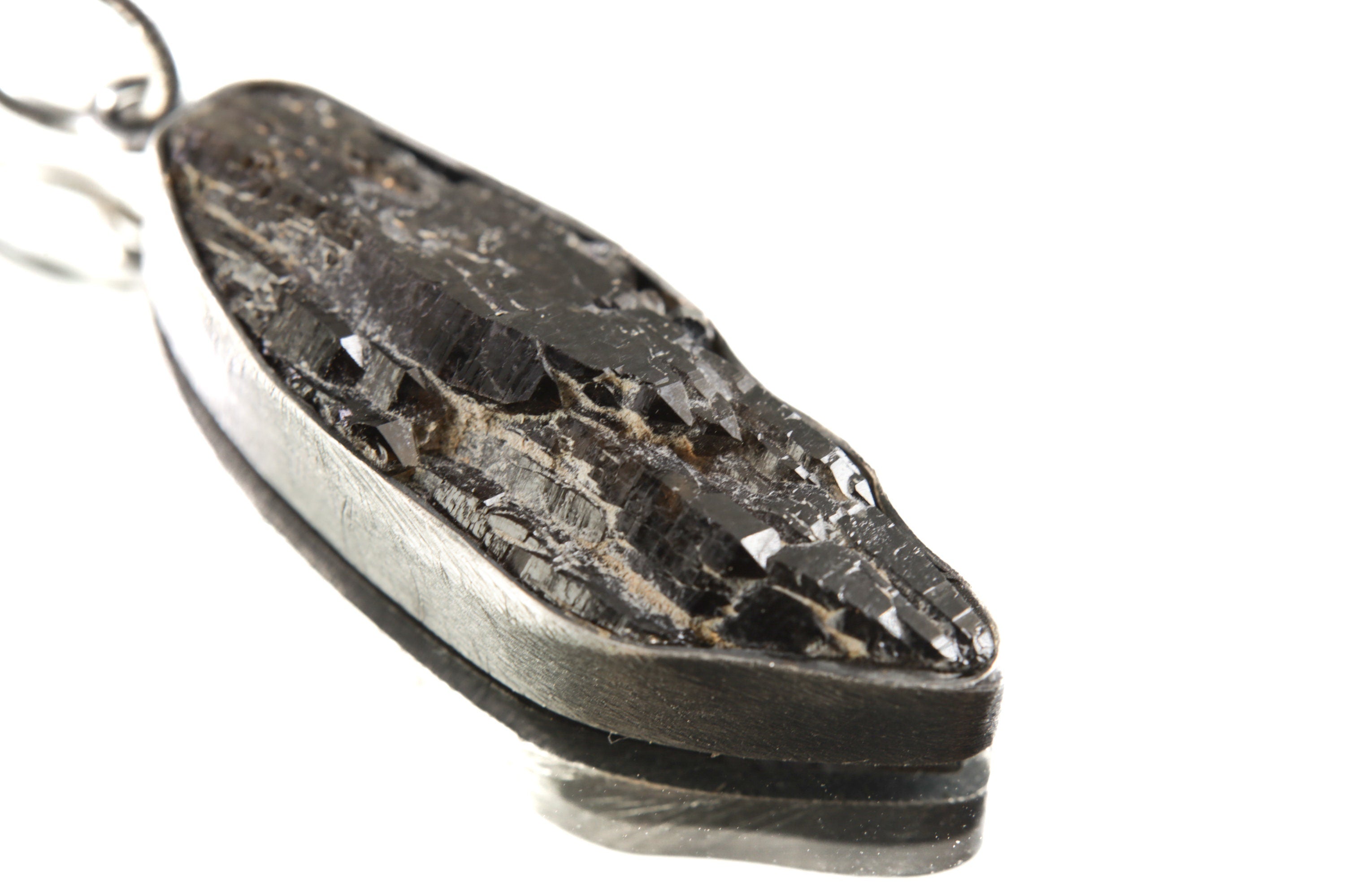 Torrington Citrine Pendant - Sterling Silver - Oxidized - Brush Texture - NO/02