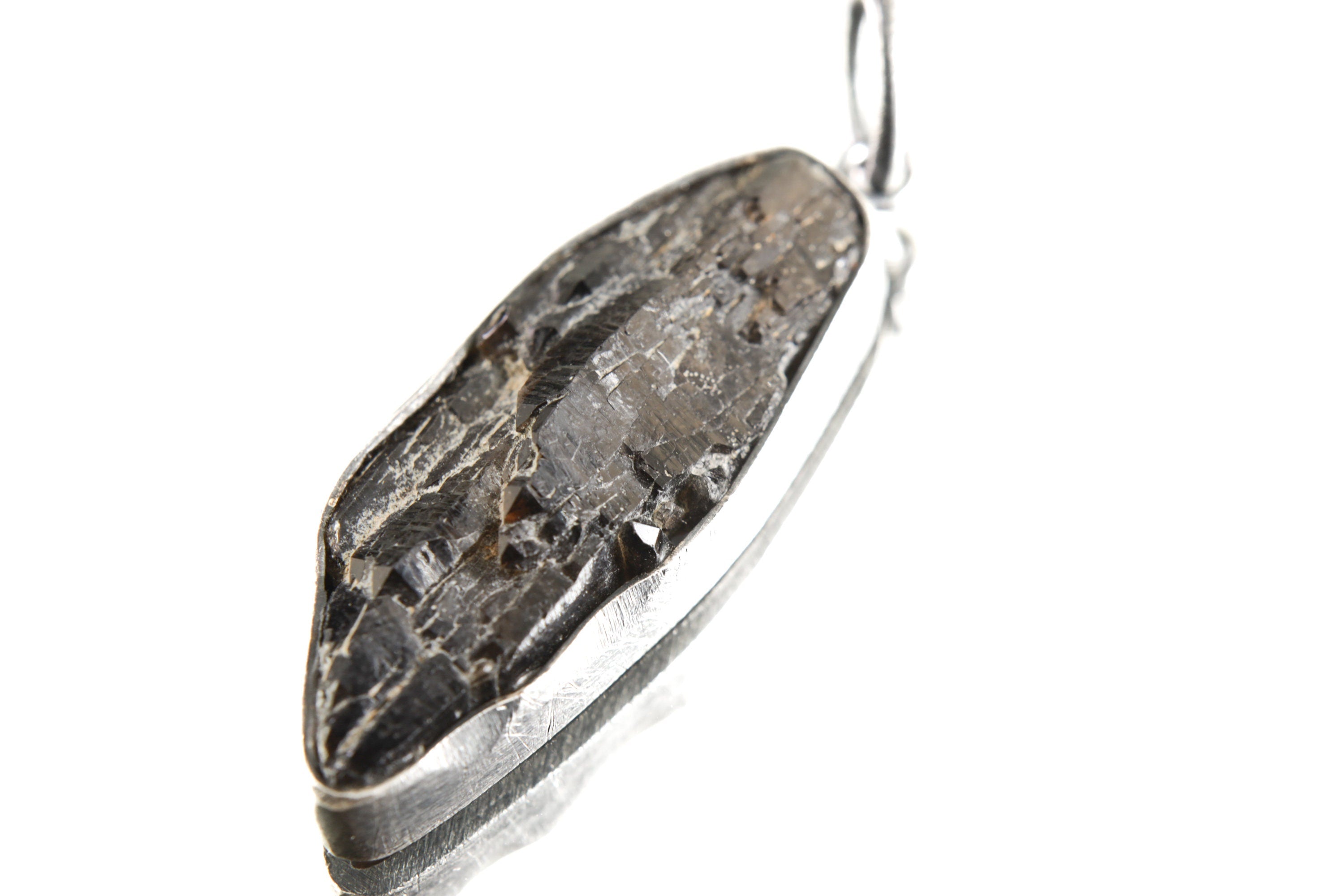 Torrington Citrine Pendant - Sterling Silver - Oxidized - Brush Texture - NO/02
