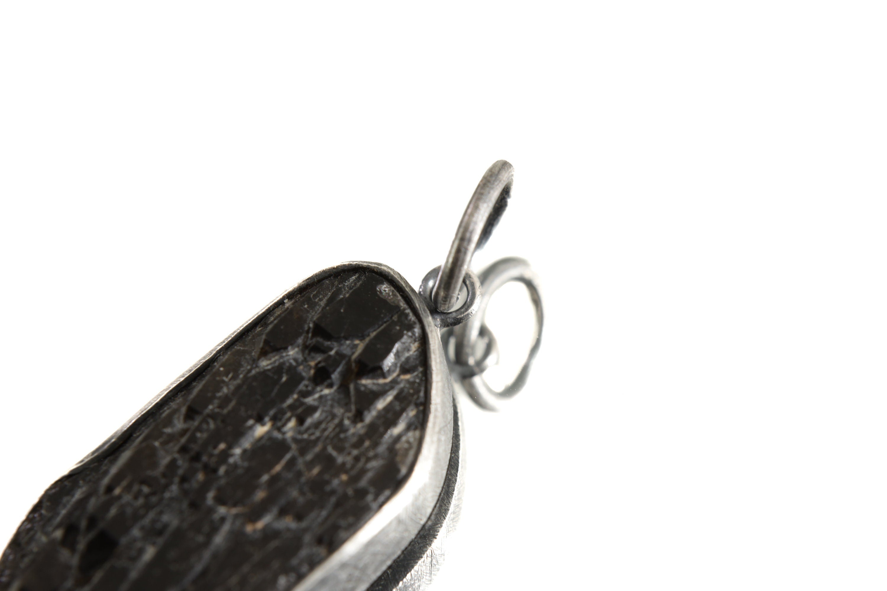 Torrington Citrine Pendant - Sterling Silver - Oxidized - Brush Texture - NO/01