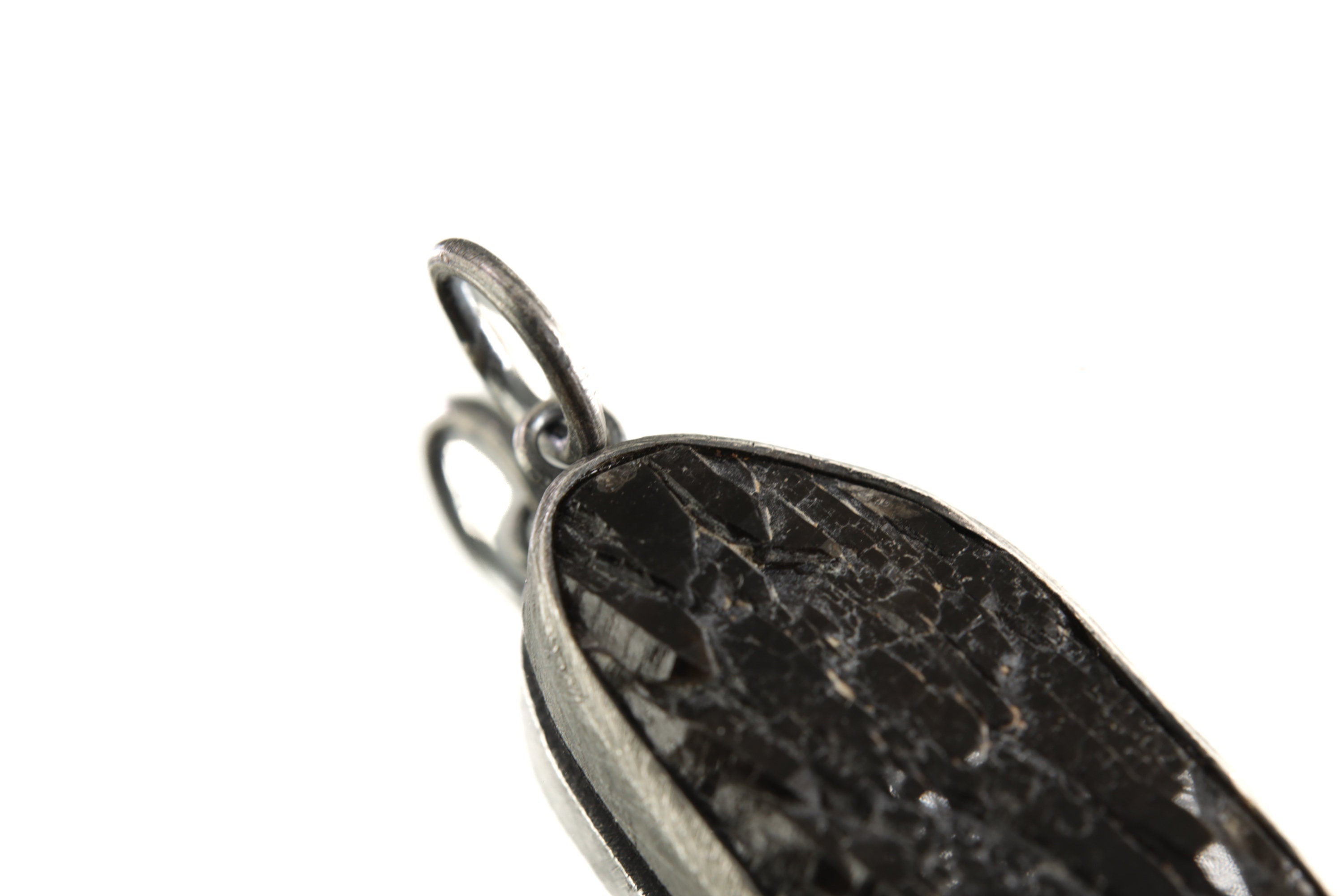 Torrington Citrine Pendant - Sterling Silver - Oxidized - Brush Texture - NO/01