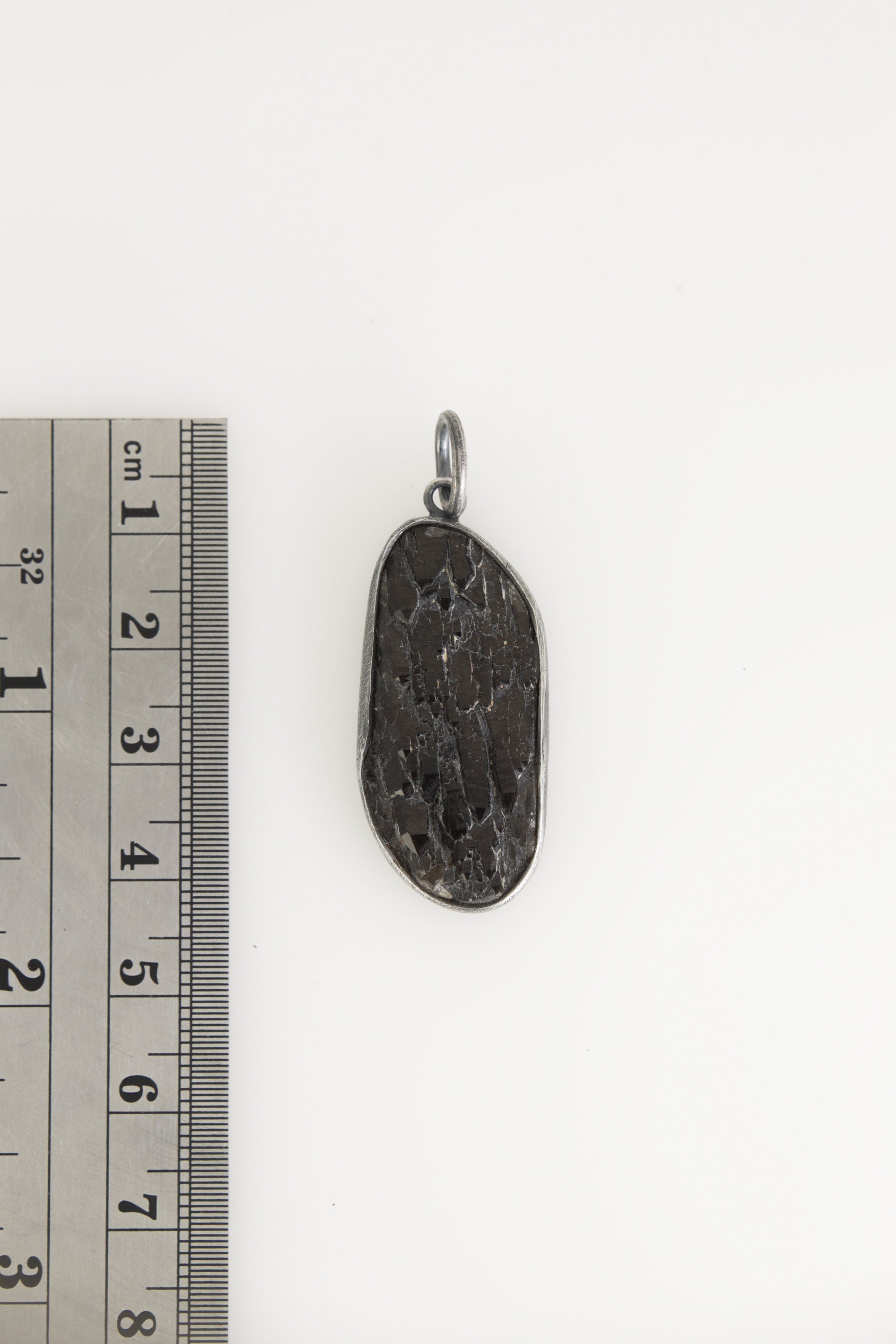 Torrington Citrine Pendant - Sterling Silver - Oxidized - Brush Texture - NO/01