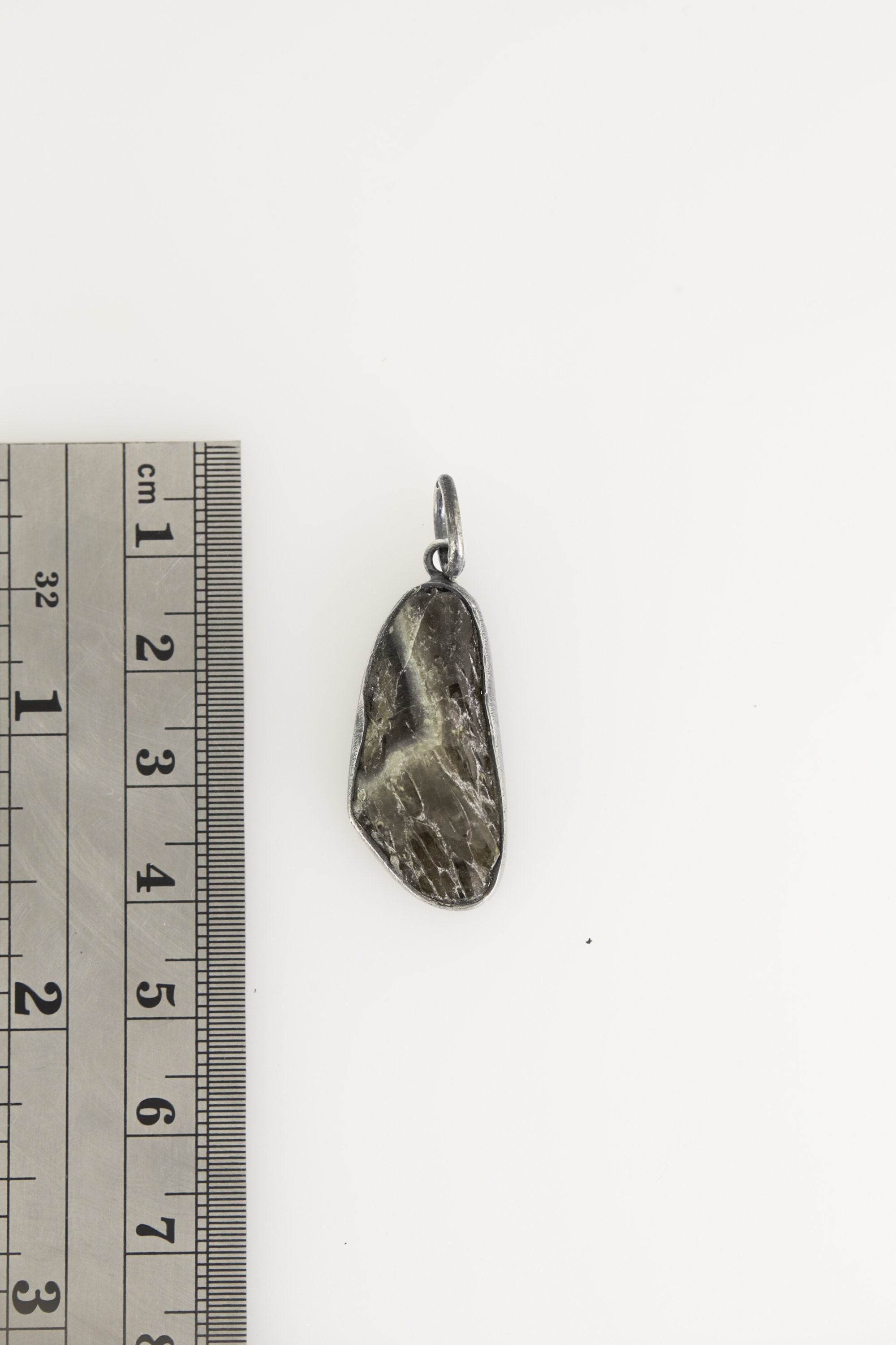 Torrington Citrine Pendant - Sterling Silver - Oxidized - Brush Texture - NO/6