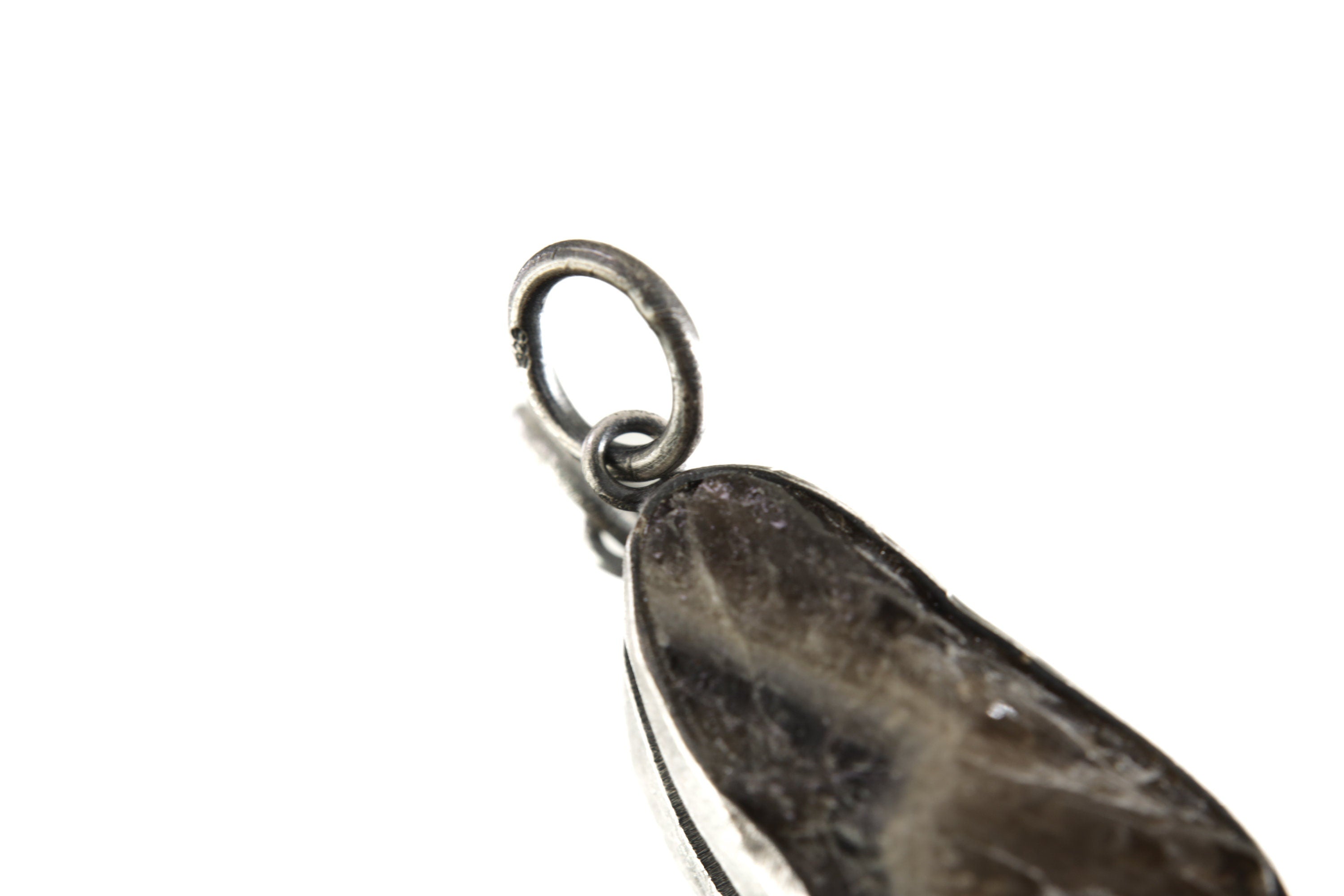 Torrington Citrine Pendant - Sterling Silver - Oxidized - Brush Texture - NO/6