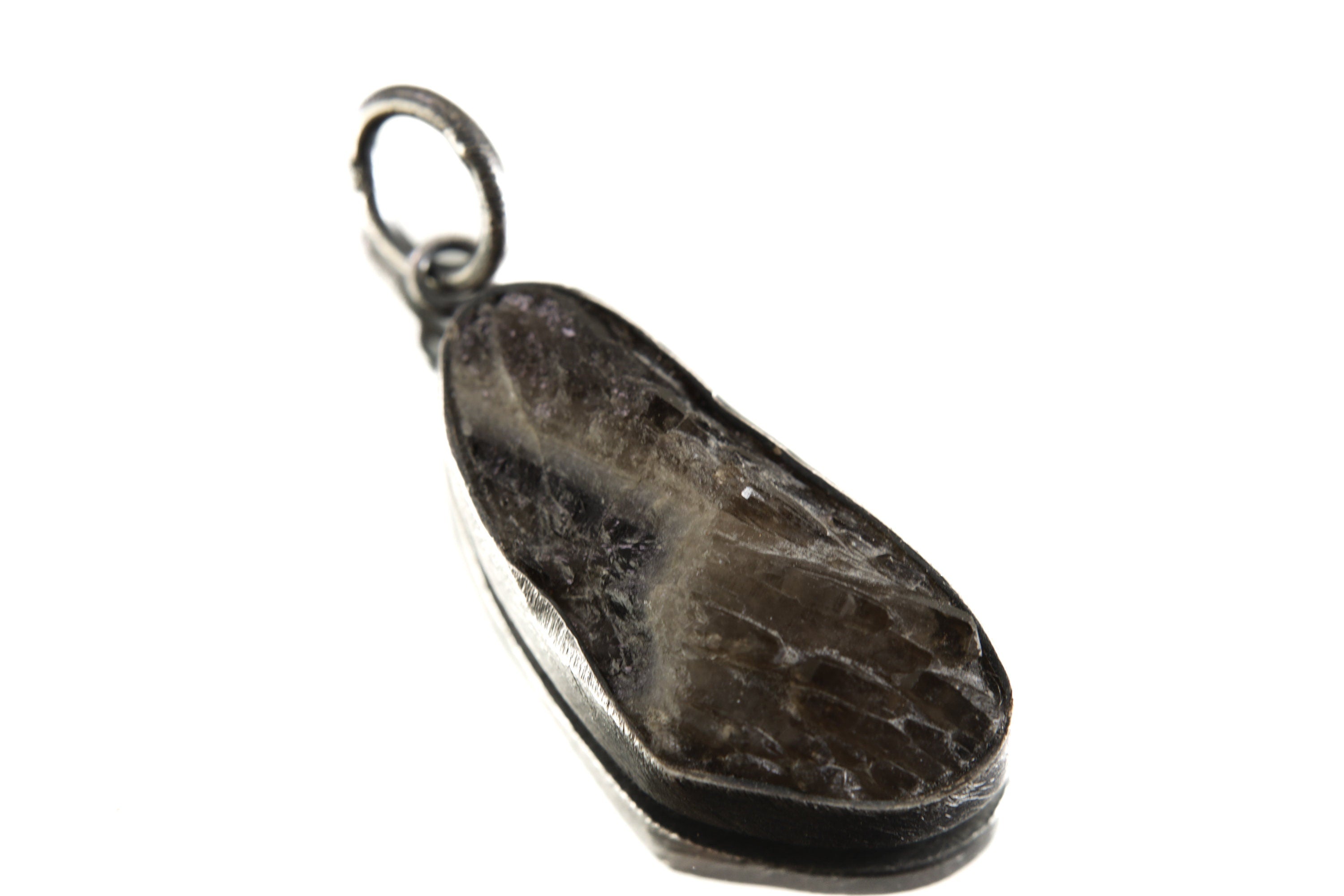 Torrington Citrine Pendant - Sterling Silver - Oxidized - Brush Texture - NO/6