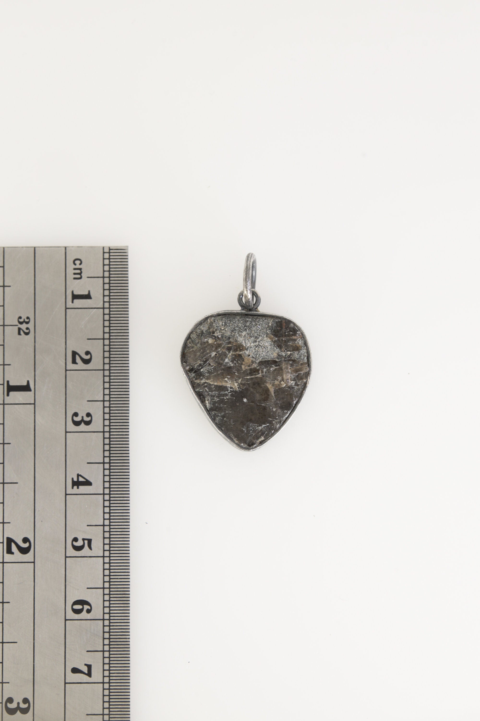 Ethereal Torrington Citrine Pendant - Sterling Silver - Oxidized - Brush Texture - NO/10