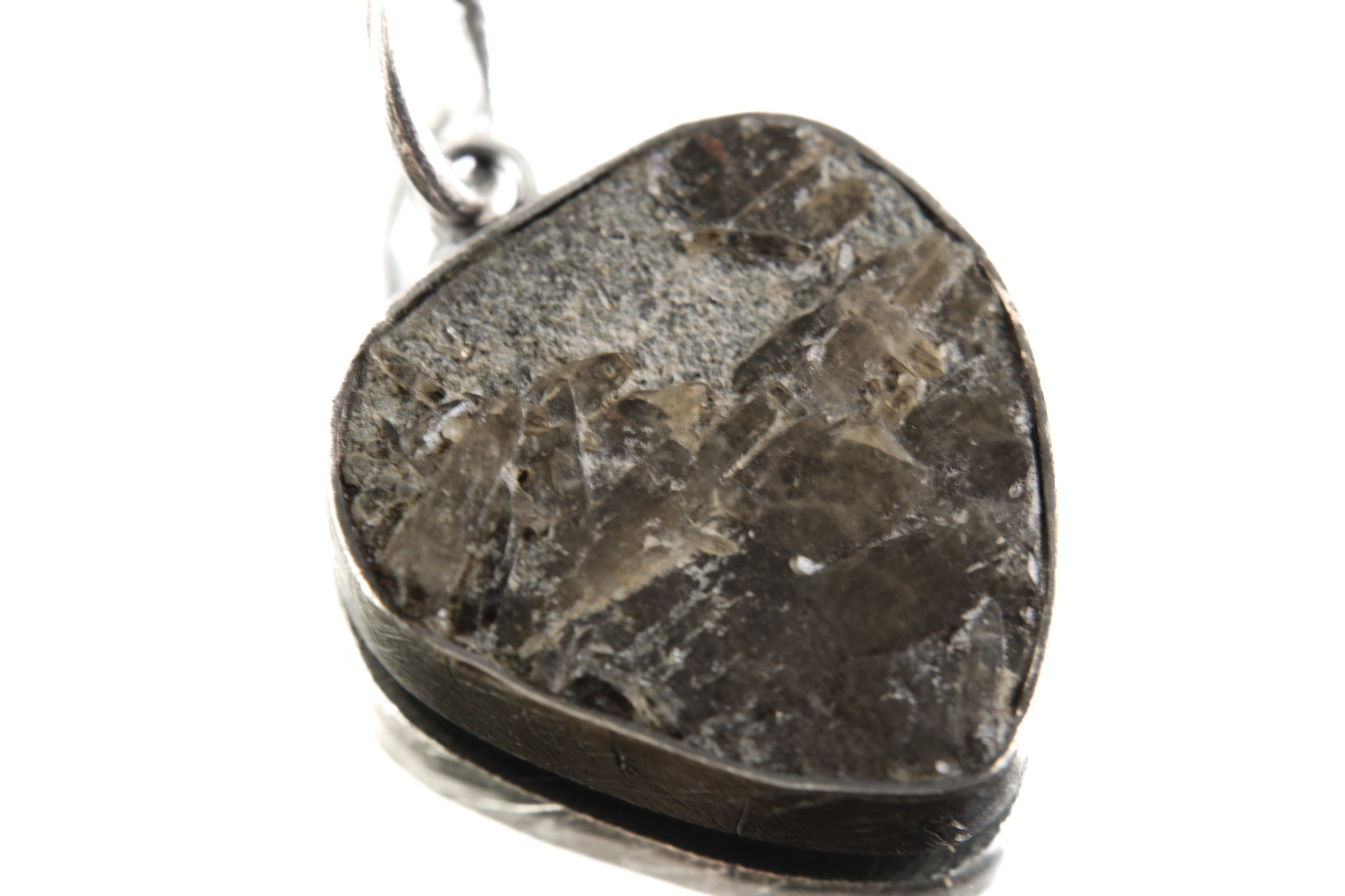 Ethereal Torrington Citrine Pendant - Sterling Silver - Oxidized - Brush Texture - NO/10