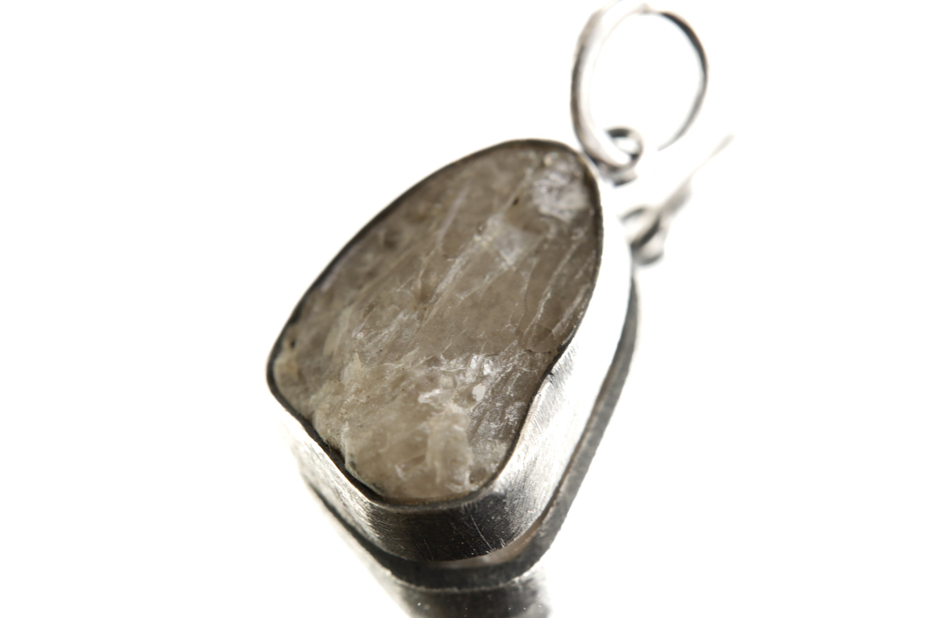 Ethereal Torrington Citrine Pendant - Sterling Silver - Oxidized - Brush Texture- NO/12