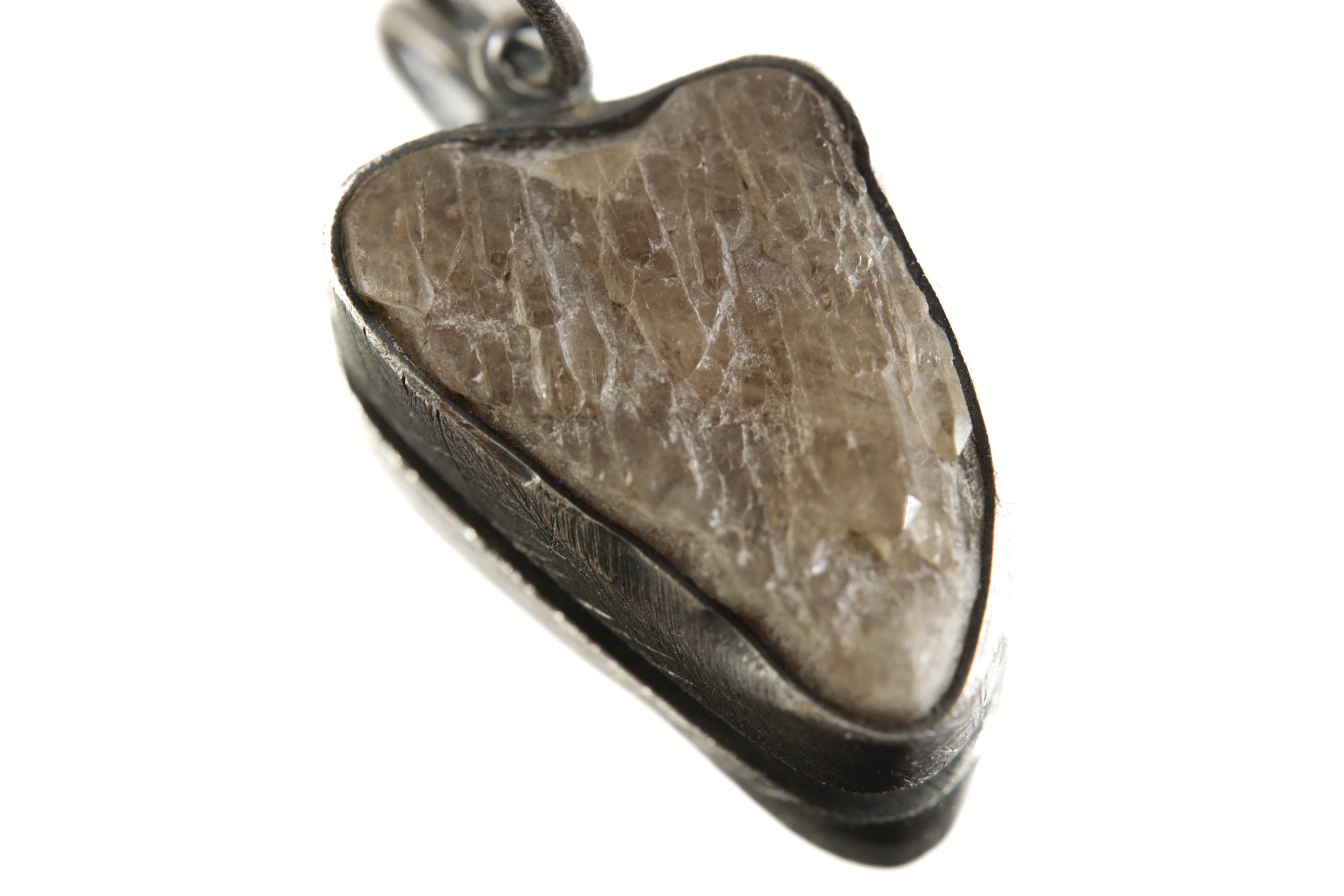 Ethereal Torrington Citrine Pendant - Sterling Silver - Oxidized - Brush Texture- NO/13