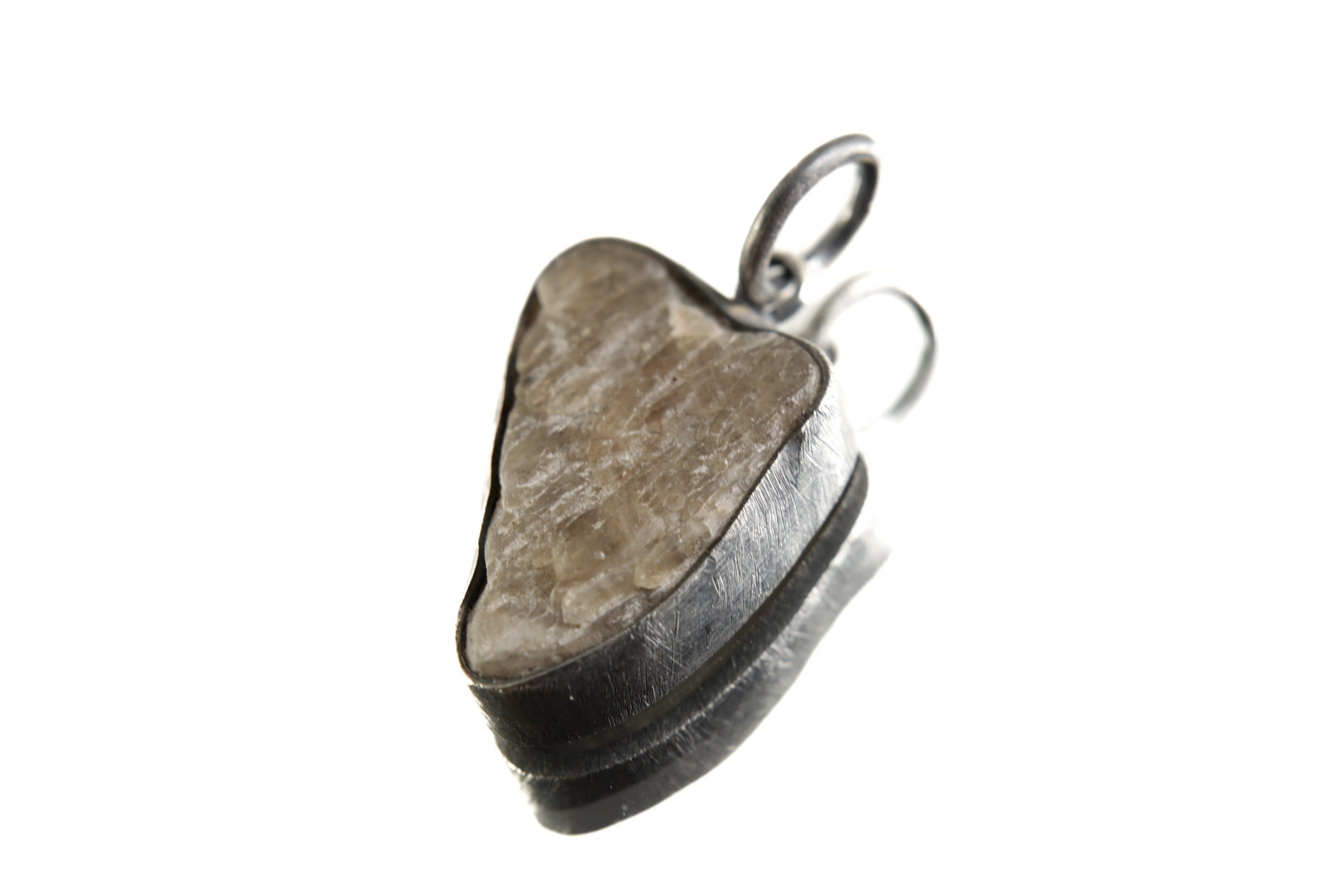 Ethereal Torrington Citrine Pendant - Sterling Silver - Oxidized - Brush Texture- NO/13