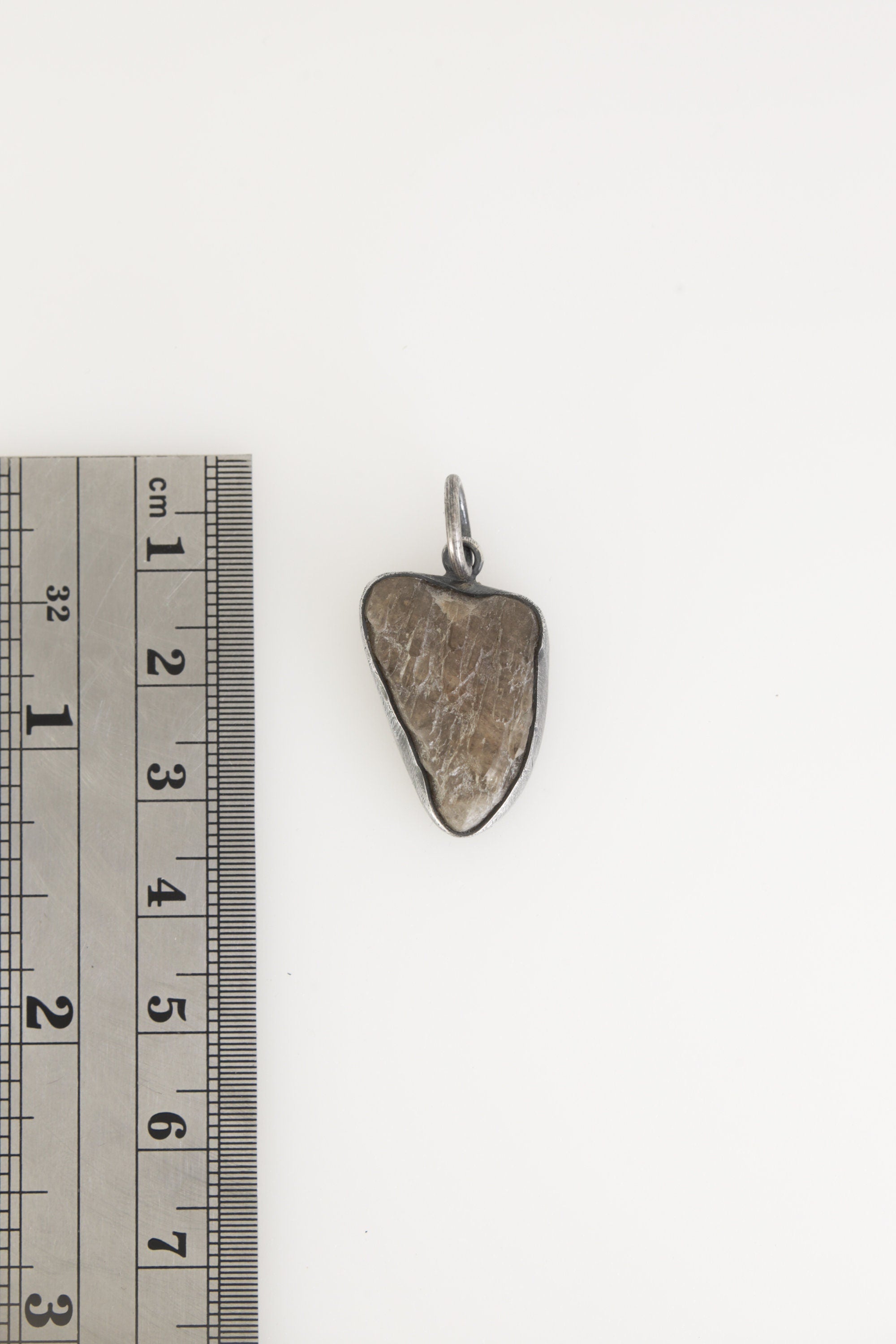 Ethereal Torrington Citrine Pendant - Sterling Silver - Oxidized - Brush Texture- NO/13