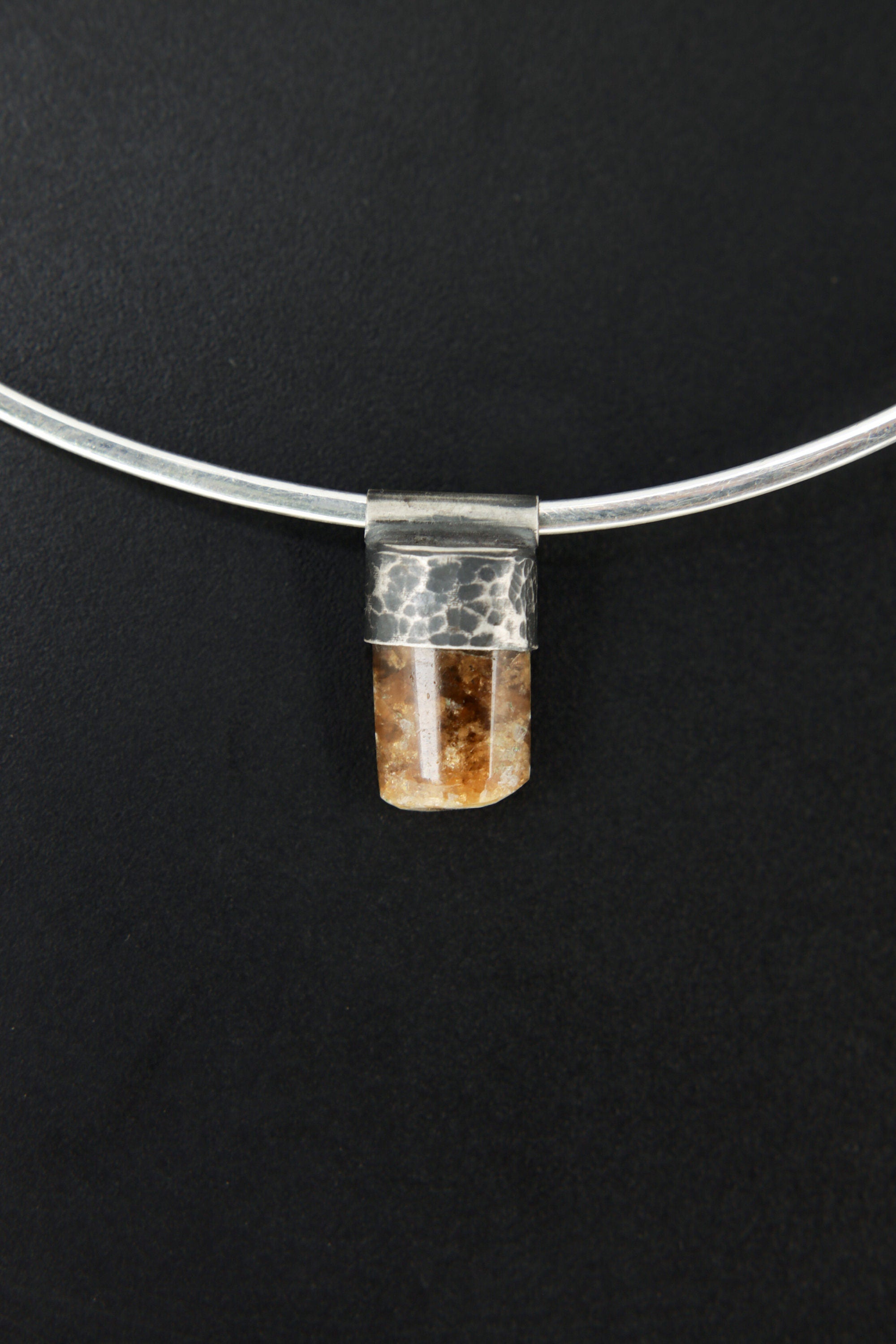 Himalayan Dravite Tourmaline Pendant: Textured Sterling Silver, Root Chakra