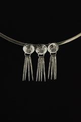 Blue Moonstone - Stack Pendant - Organic Textured 925 Sterling Silver - Crystal Necklace