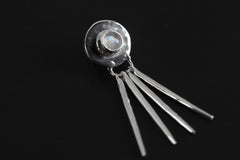 Blue Moonstone - Stack Pendant - Organic Textured 925 Sterling Silver - Crystal Necklace