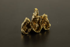 TriSage Simians Cast Pendant Necklace, Three Monkey Talisman in Gold Plated Brass cast, Embodying See Hear Do No Evil, Spiritual Charm Cast