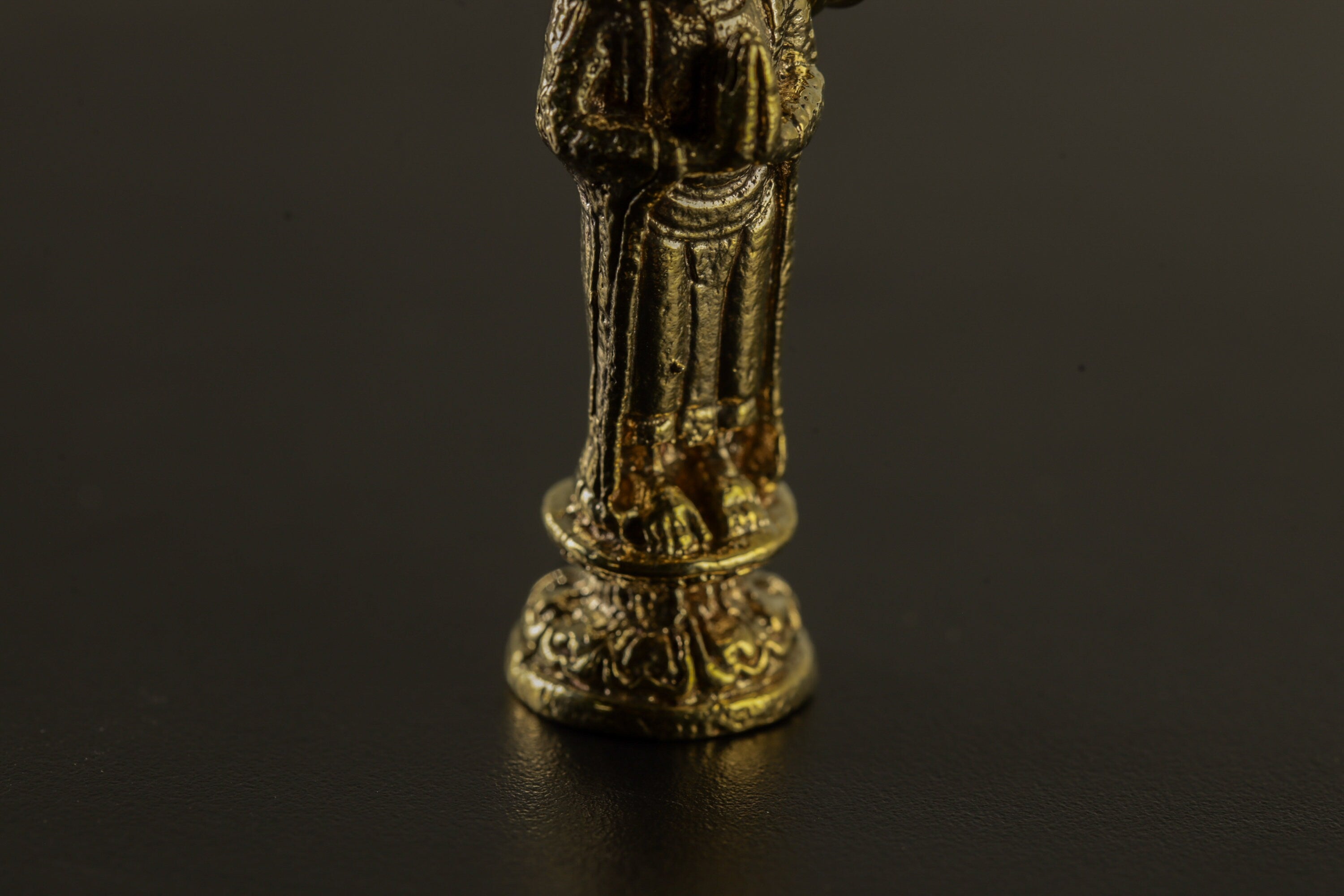 Golden Dhyana Mudra Buddha - Gold Plated Brass Cast - Pendant Necklace