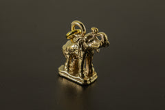 Aurelian Tusker Elephant Amulet, Gold Plated Brass Cast Charm, Animal Pendant Necklace, Spiritual Talisman for Protection and Wisdom