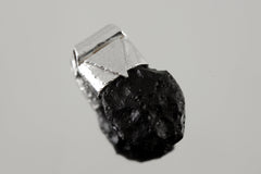 Meteor Crystal Necklace Featuring Rare Australian Olive-Coloured Mount Darwin Tektite, Organic Textured 925 Sterling Silver Stack Pendant
