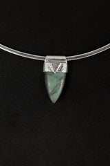 Tooth Shaped Blue Labradorite Cabochon Stack Pendant, Organic Textured Sterling Silver,Third Eye Chakra,Scorpio Zodiac, Intuition,Protection