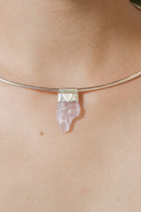 Light Pink Kunzite/Spodumene Specimen Stack Pendant, Organic Textured Sterling Silver, Heart Chakra, Taurus Zodiac, Emotional Healing -NO/03