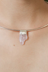 Light Pink Kunzite/Spodumene Specimen Stack Pendant, Organic Textured Sterling Silver, Heart Chakra, Taurus Zodiac, Emotional Healing -NO/03
