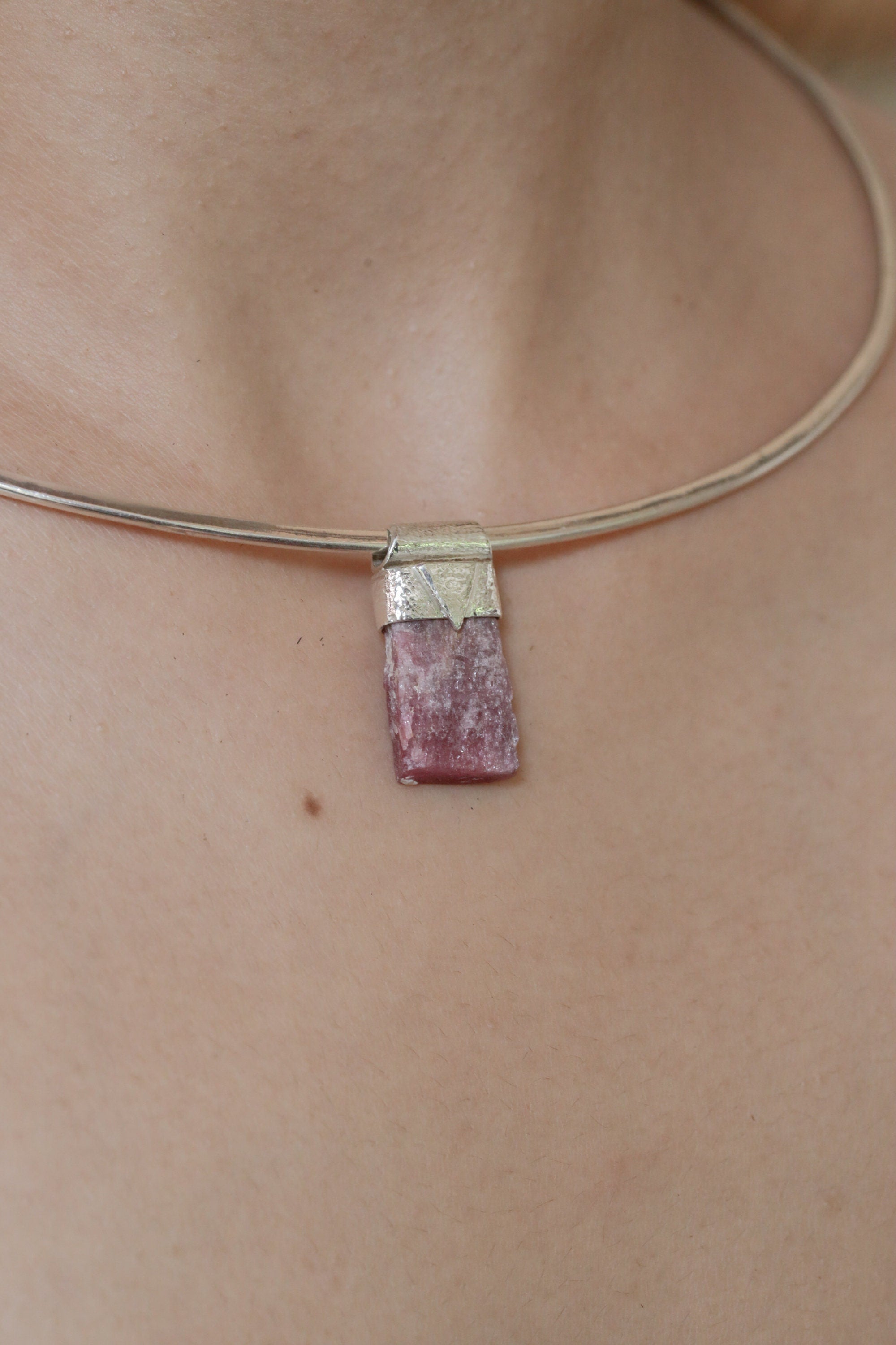 Small Raw Gemmy Ruby Stack Pendant, Organic Textured 925 Sterling Silver, Heart Chakra, Leo Zodiac, Passion and Vitality , Unique Gift