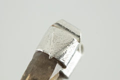 Australian Smoky Citrine Phantom Quartz Stack Pendant, Organic Textured Sterling Silver, Solar Plexus Chakra, Manifestation, Unique Gift