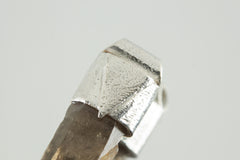Australian Smoky Citrine Phantom Quartz Stack Pendant, Organic Textured Sterling Silver, Solar Plexus Chakra, Manifestation, Unique Gift