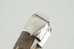 Australian Smoky Citrine Phantom Quartz - Stack Pendant - Organic Textured 925 Sterling Silver - Crystal Necklace