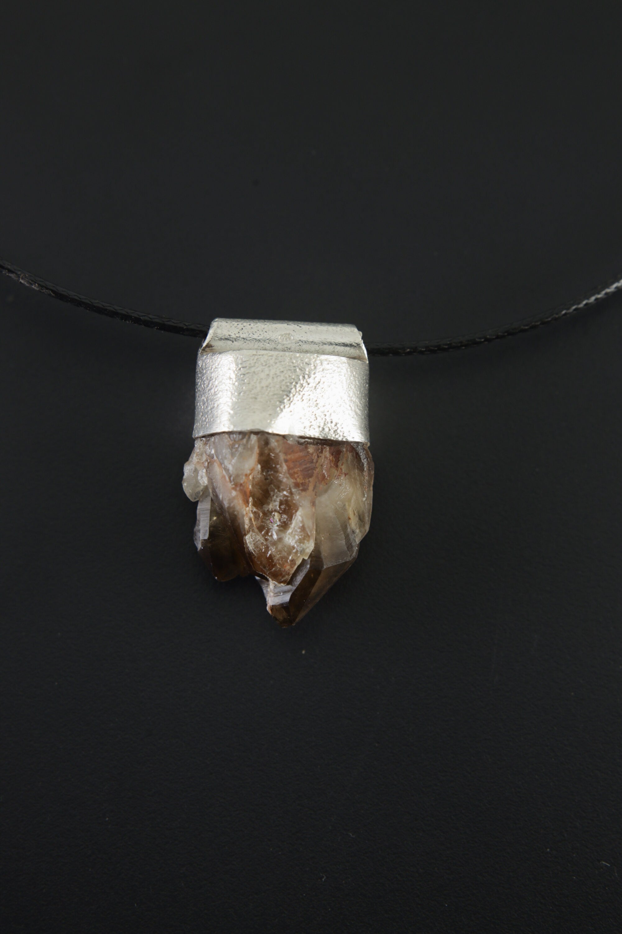 Torrington Multi Terminated Cathedral Citrine Quartz Point - Stack Pendant - Organic Textured 925 Sterling Silver - Crystal Necklace