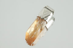 Australian Lithium Quartz Point Stack Pendant, Organic Textured 925 Sterling Silver, Heart Chakra,Libra Zodiac,Emotional Healing,Unique Gift