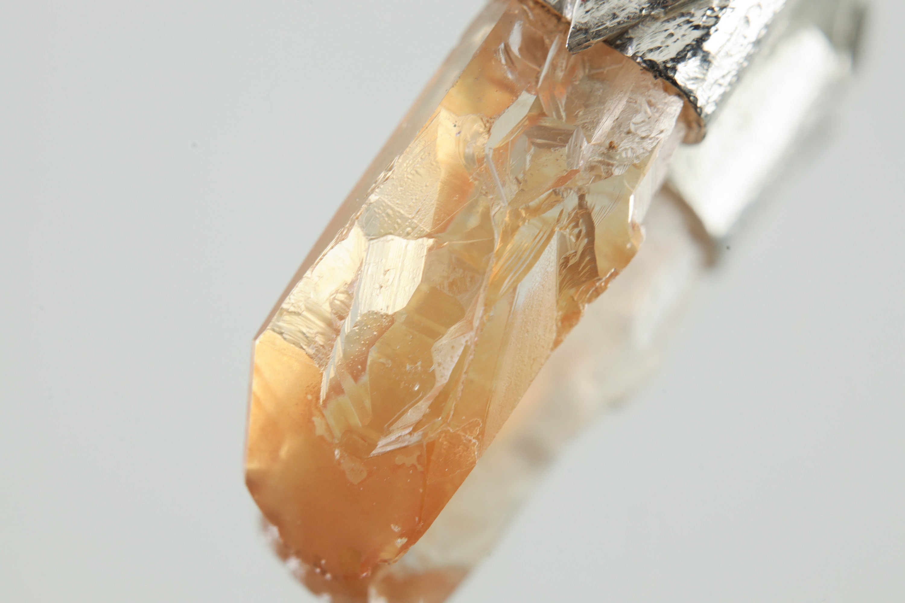 Australian Lithium Quartz Point Stack Pendant, Organic Textured 925 Sterling Silver, Heart Chakra,Libra Zodiac,Emotional Healing,Unique Gift