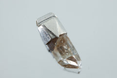 Lemurian Lithium Quartz Point Stack Pendant, Organic Textured Sterling Silver, Heart Chakra, Libra, Emotional Balance Healing, Unique Gift