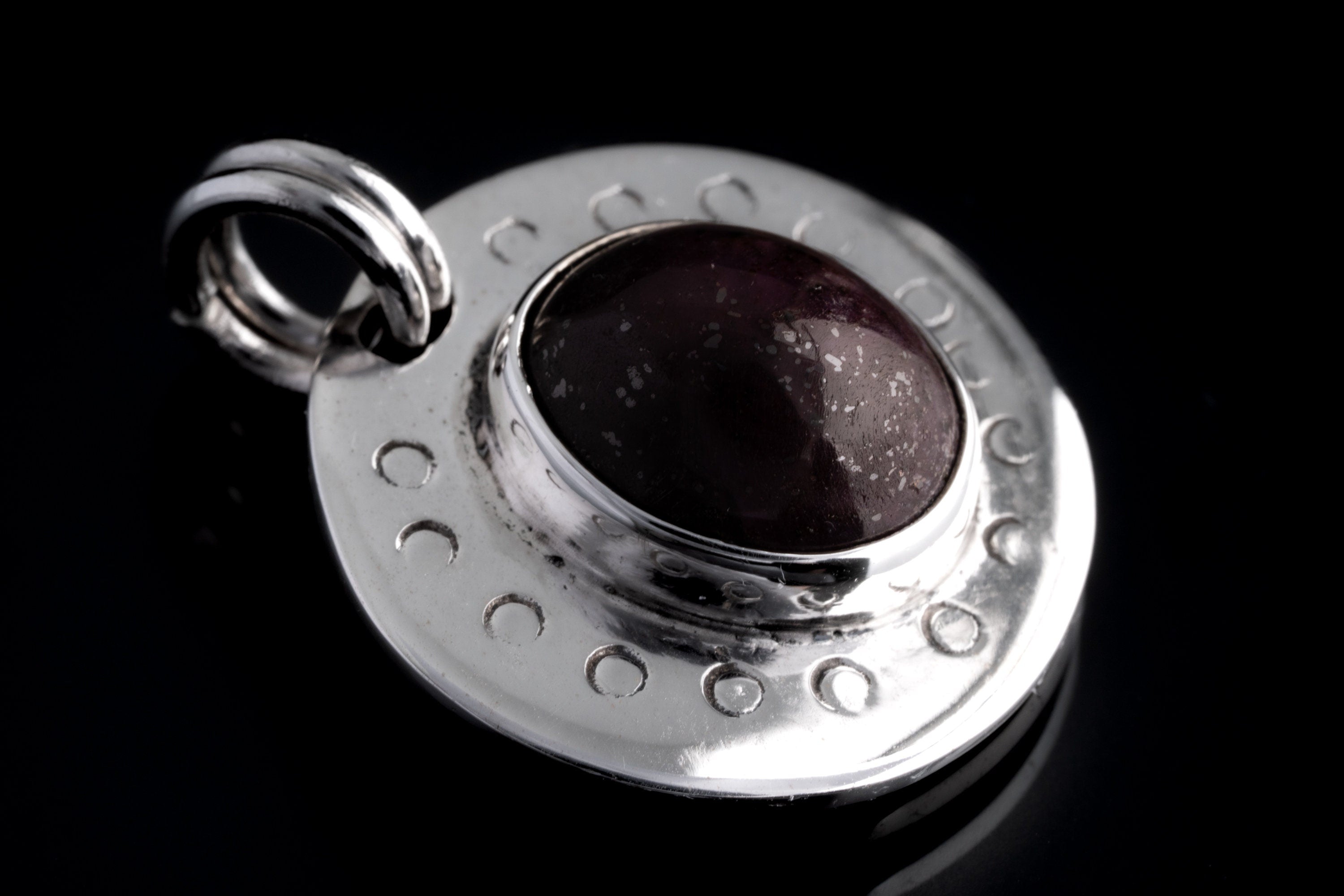 Ruby Cabochon Sterling Silver Pendant: Heart Chakra Gemstone
