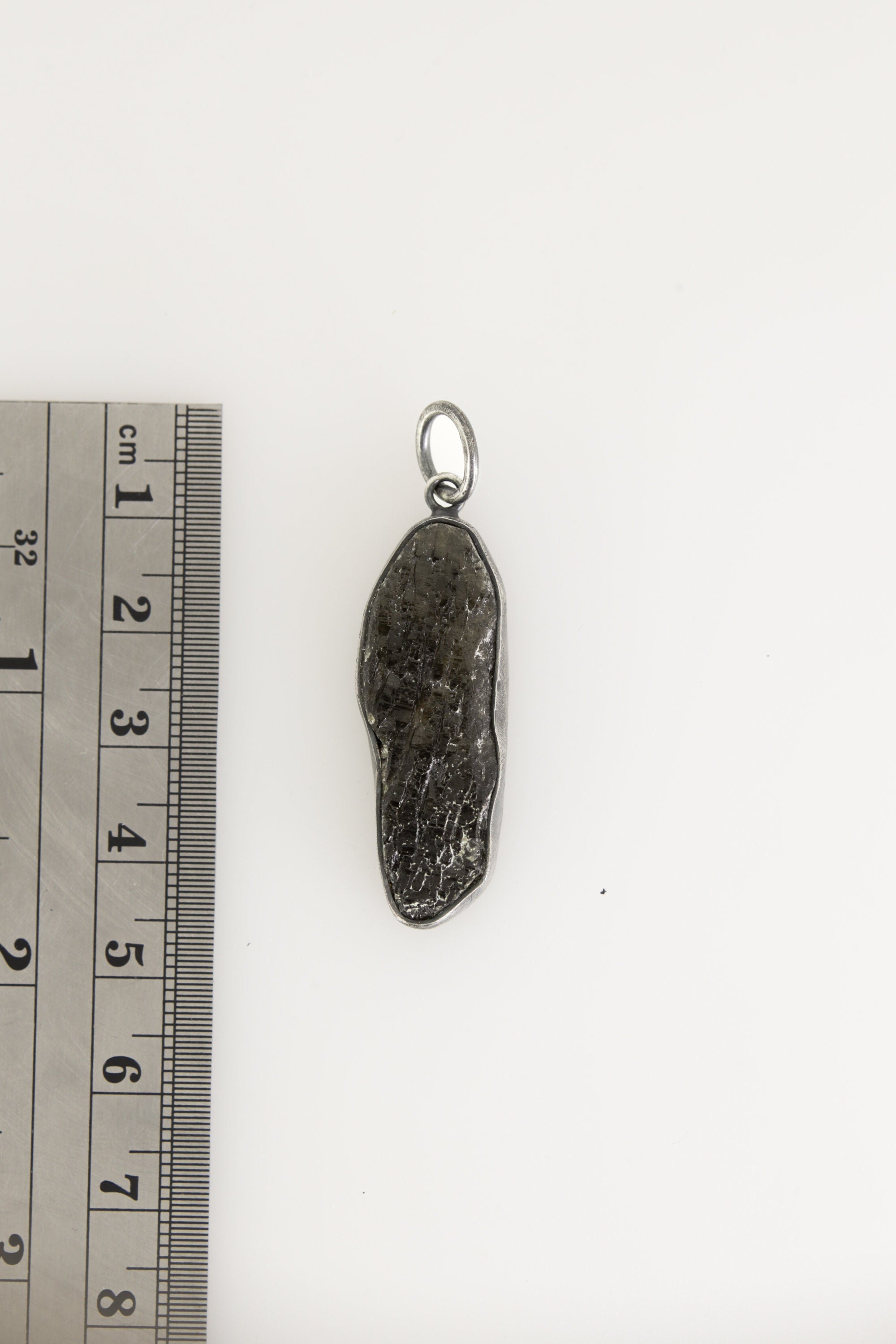 Torrington Smoky Citrine Pendant - Sterling Silver - Oxidized - Brush Texture - NO/05