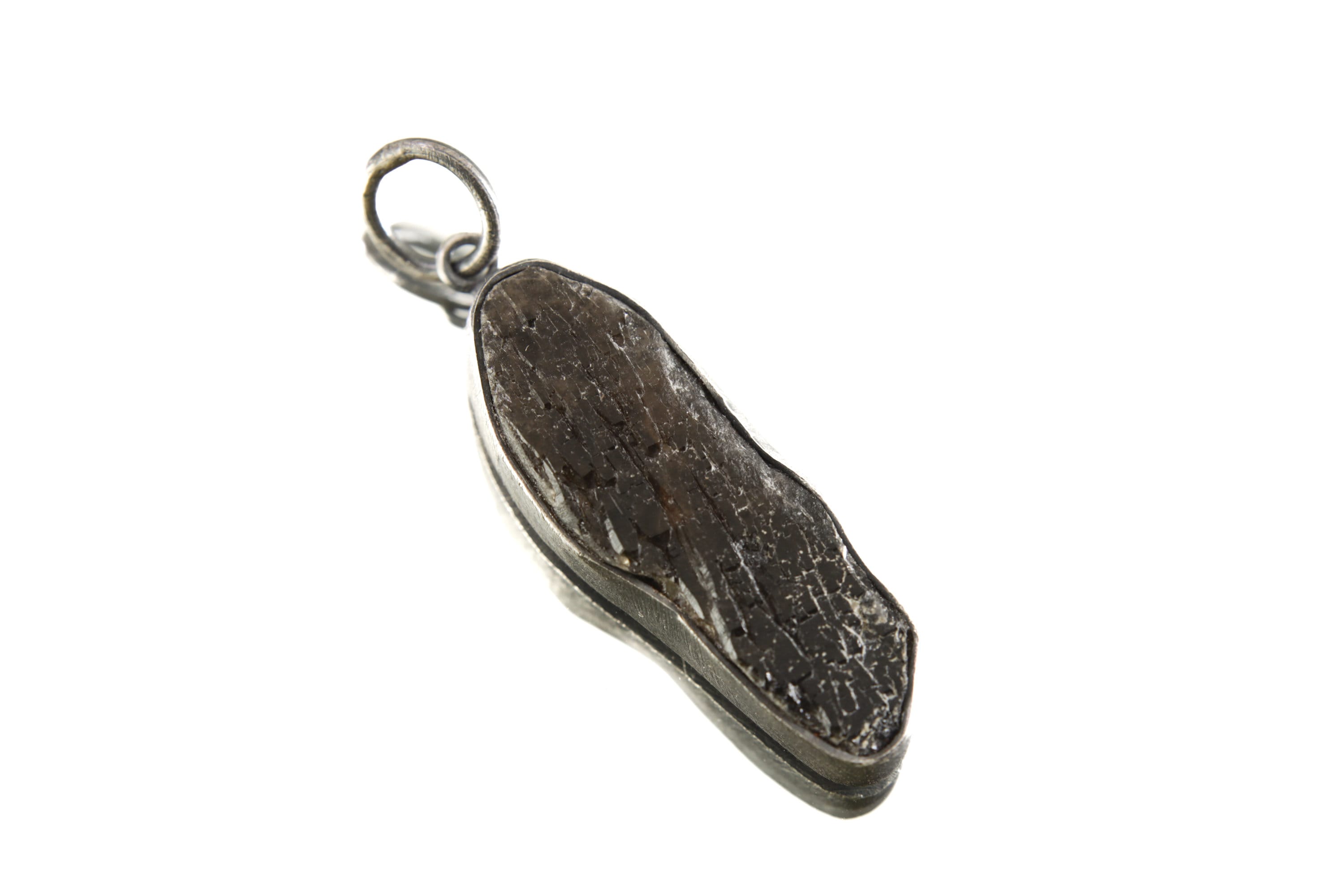 Torrington Smoky Citrine Pendant - Sterling Silver - Oxidized - Brush Texture - NO/05