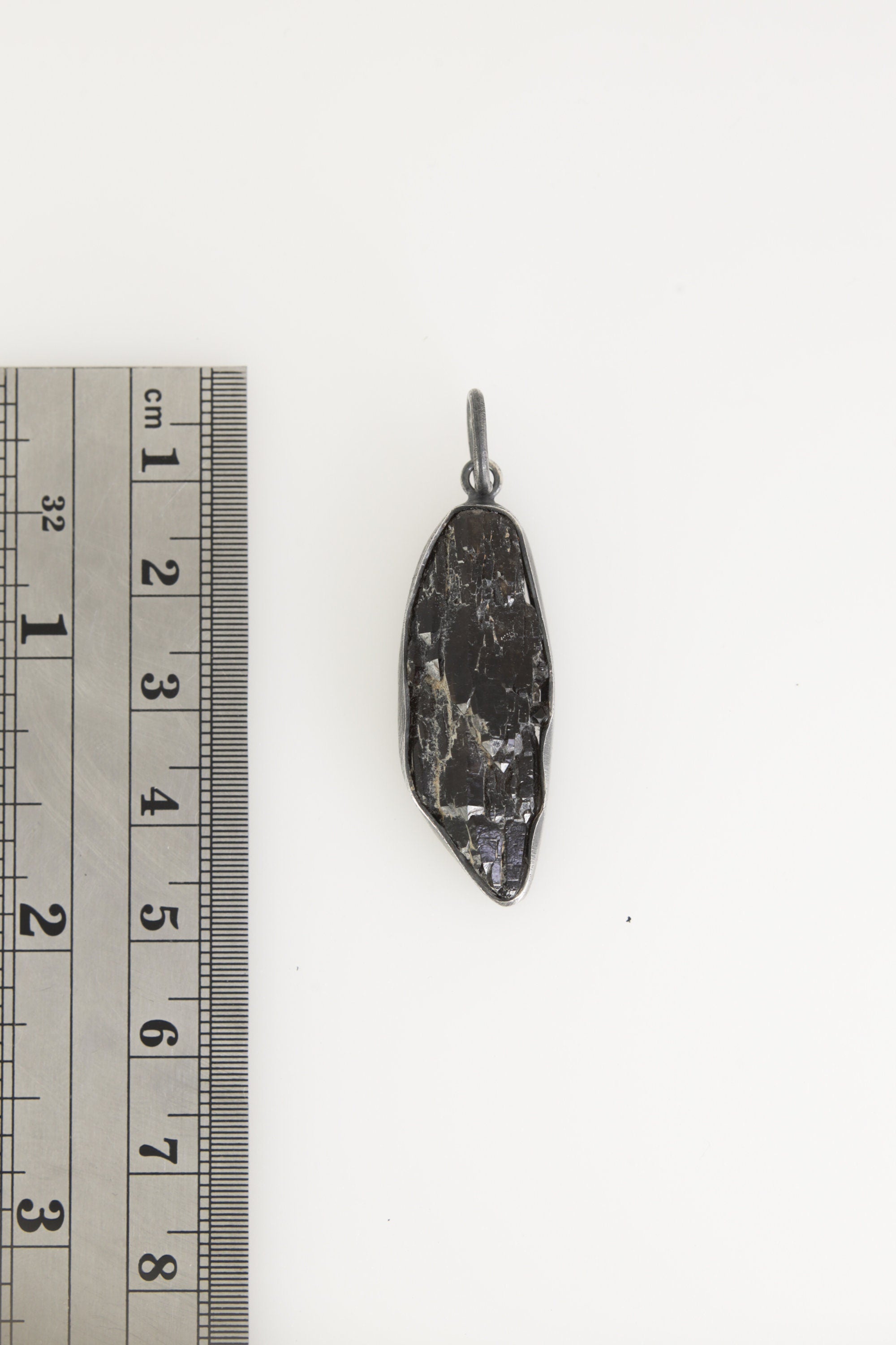 Torrington Citrine Pendant - Sterling Silver - Oxidized - Brush Texture - NO/02