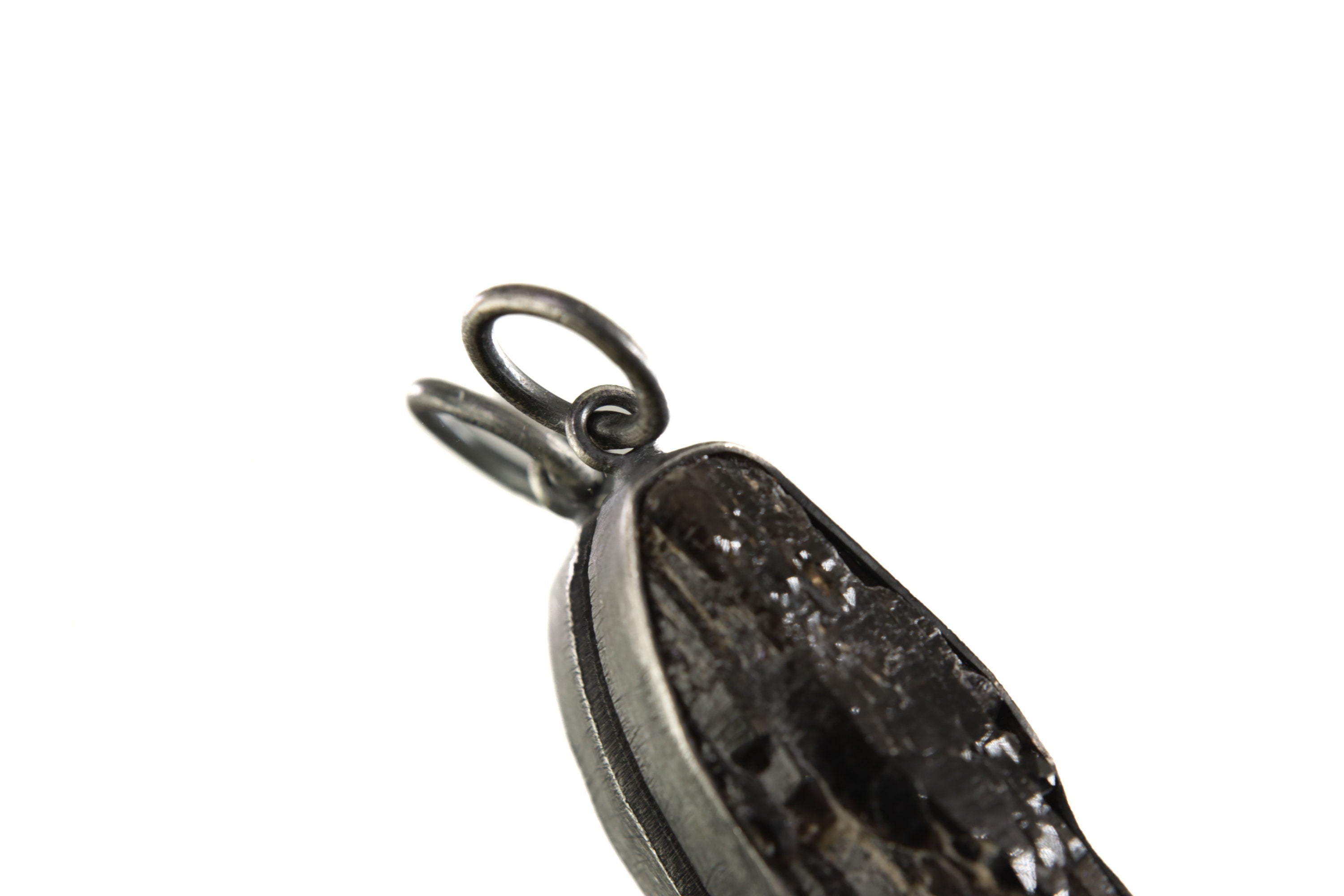 Torrington Citrine Pendant - Sterling Silver - Oxidized - Brush Texture - NO/02