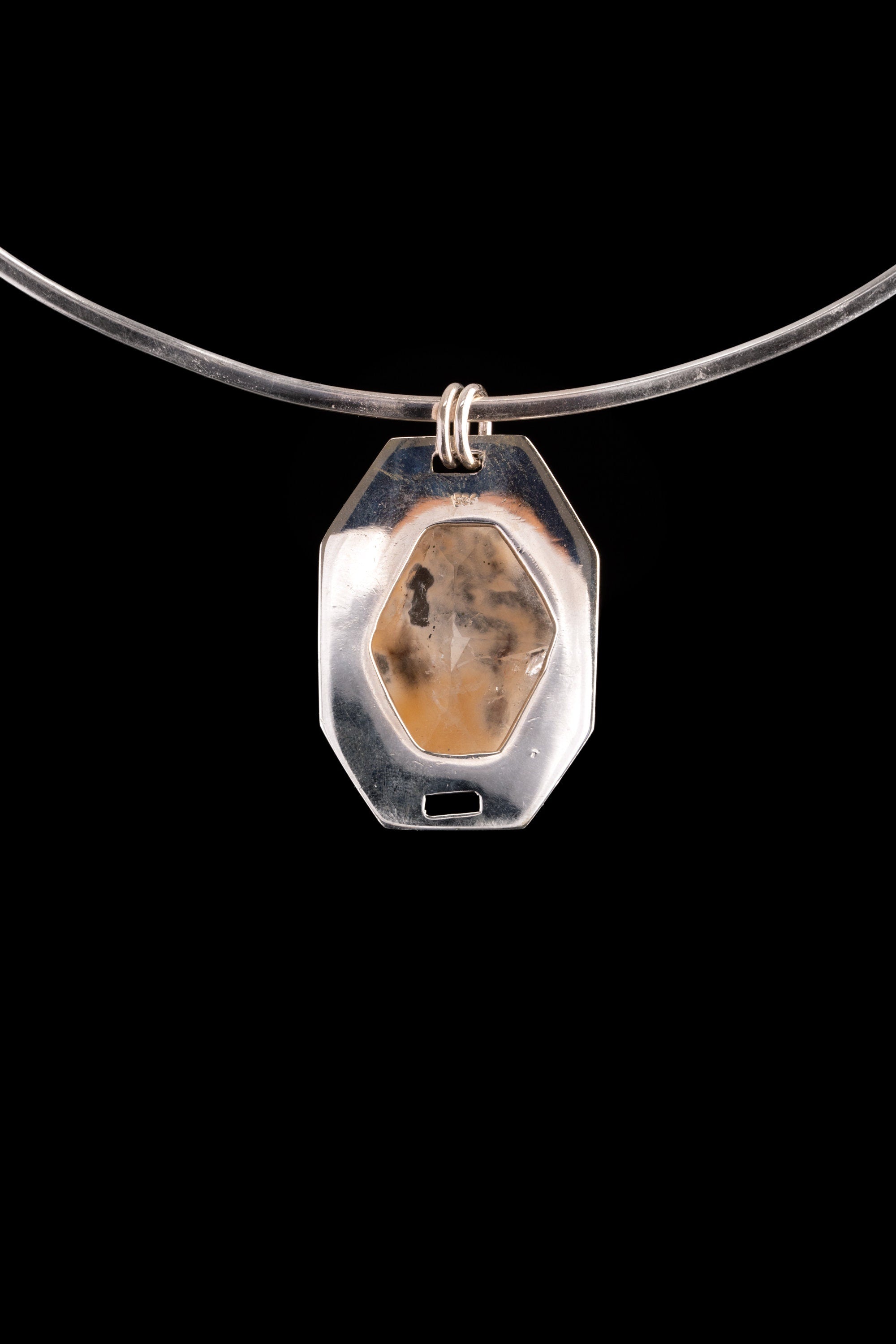 Madagascar Quartz Pendant: Sterling Silver Claw Set, Inclusions